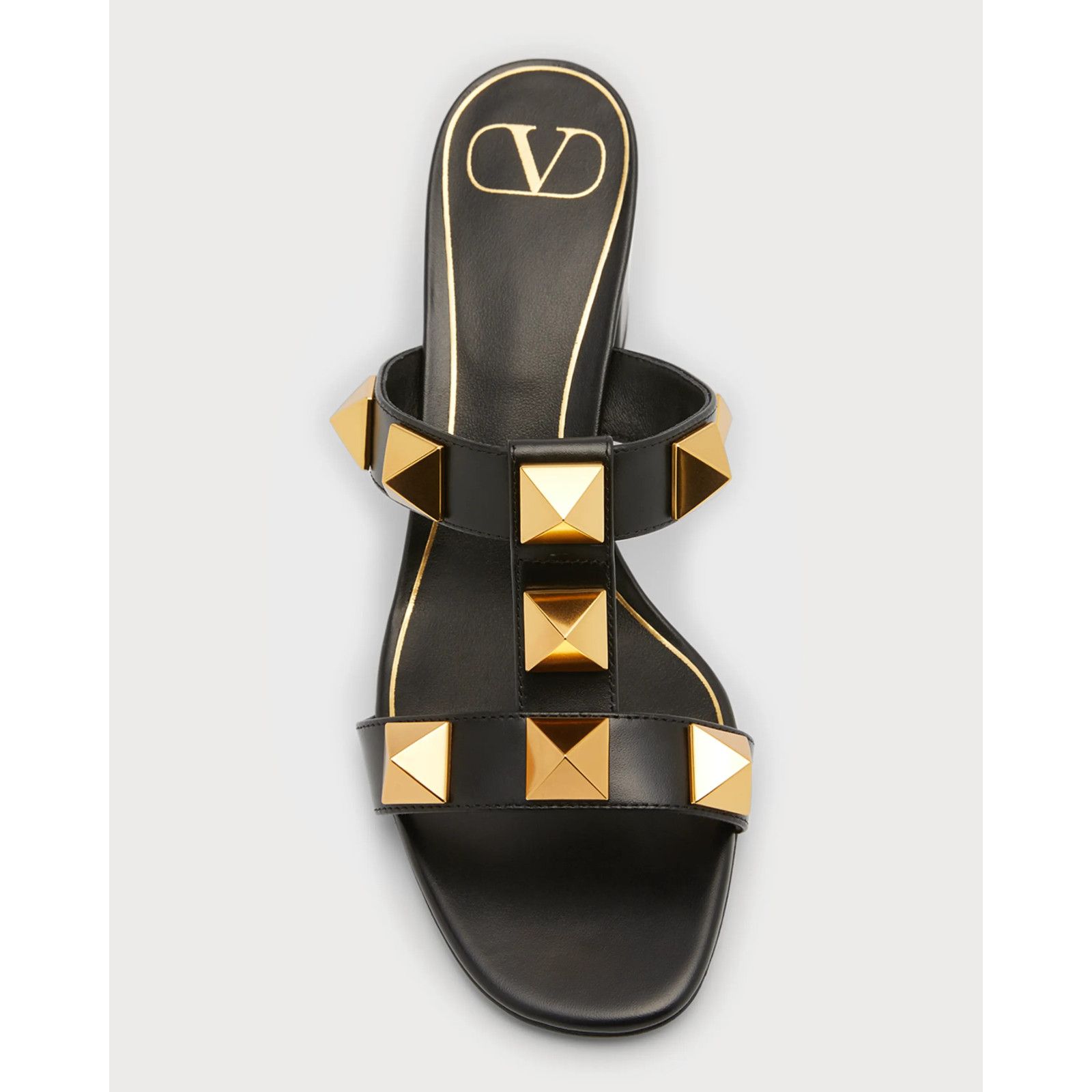 Valentino Rockstud Roman Stud City 60mm Slide Mule Sandal Block Heel Size US 7.5 / IT 37.5 - 12 Thumbnail