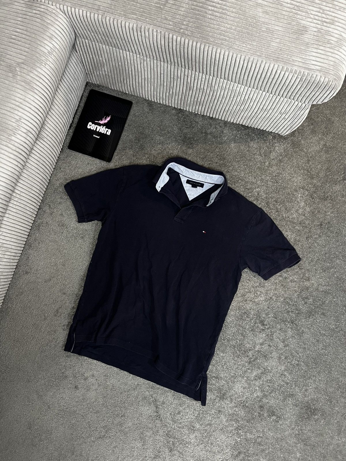 Designer × Tommy Hilfiger × Vintage Tommy Hilfiger Vintage Polo Shirt Blue Size US L / EU 52-54 / 3 - 1 Thumbnail