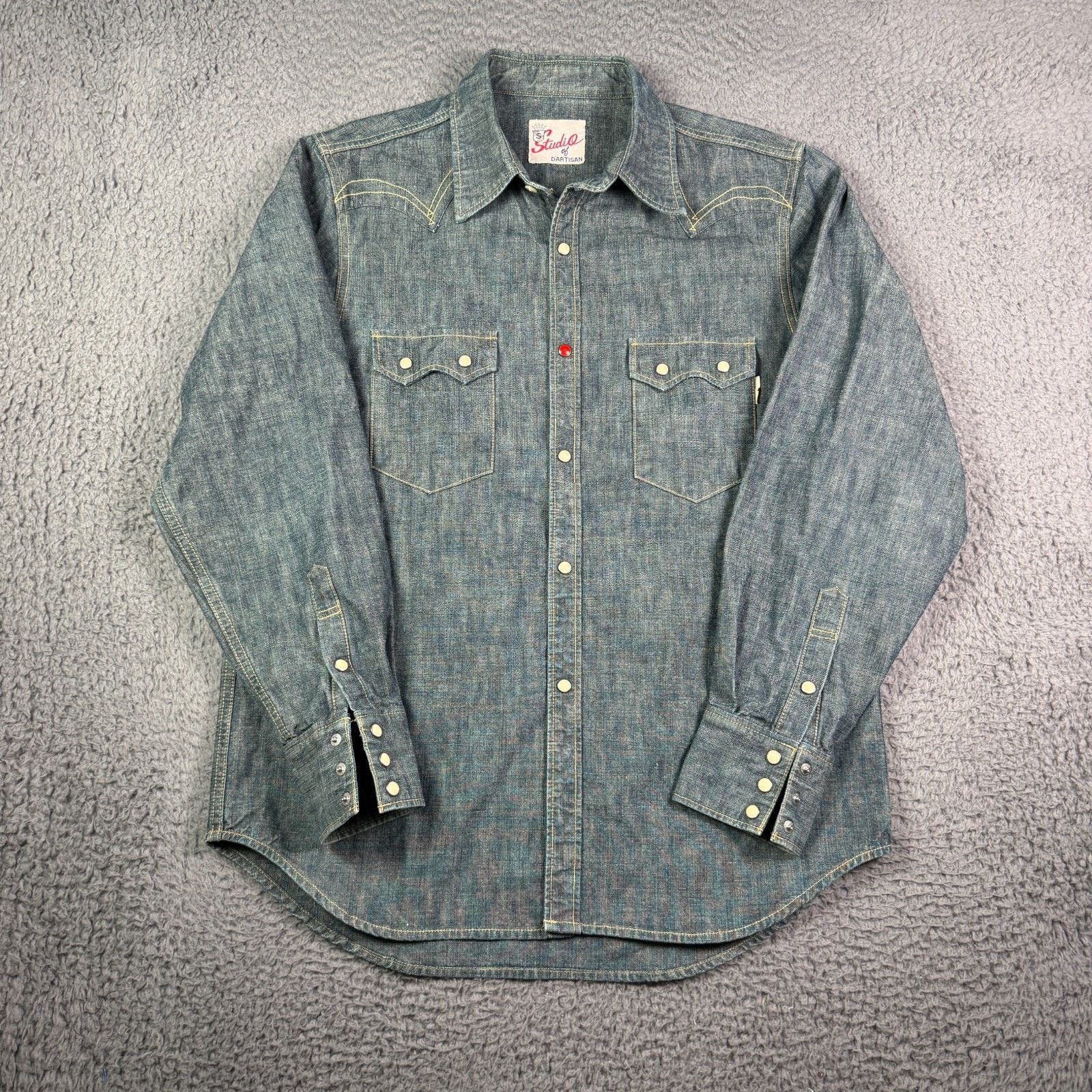 Studio D'Artisan Studio D’artisan Sawtooth Western Shirt L Denim Pearl Snap Size US L / EU 52-54 / 3 - 2 Thumbnail