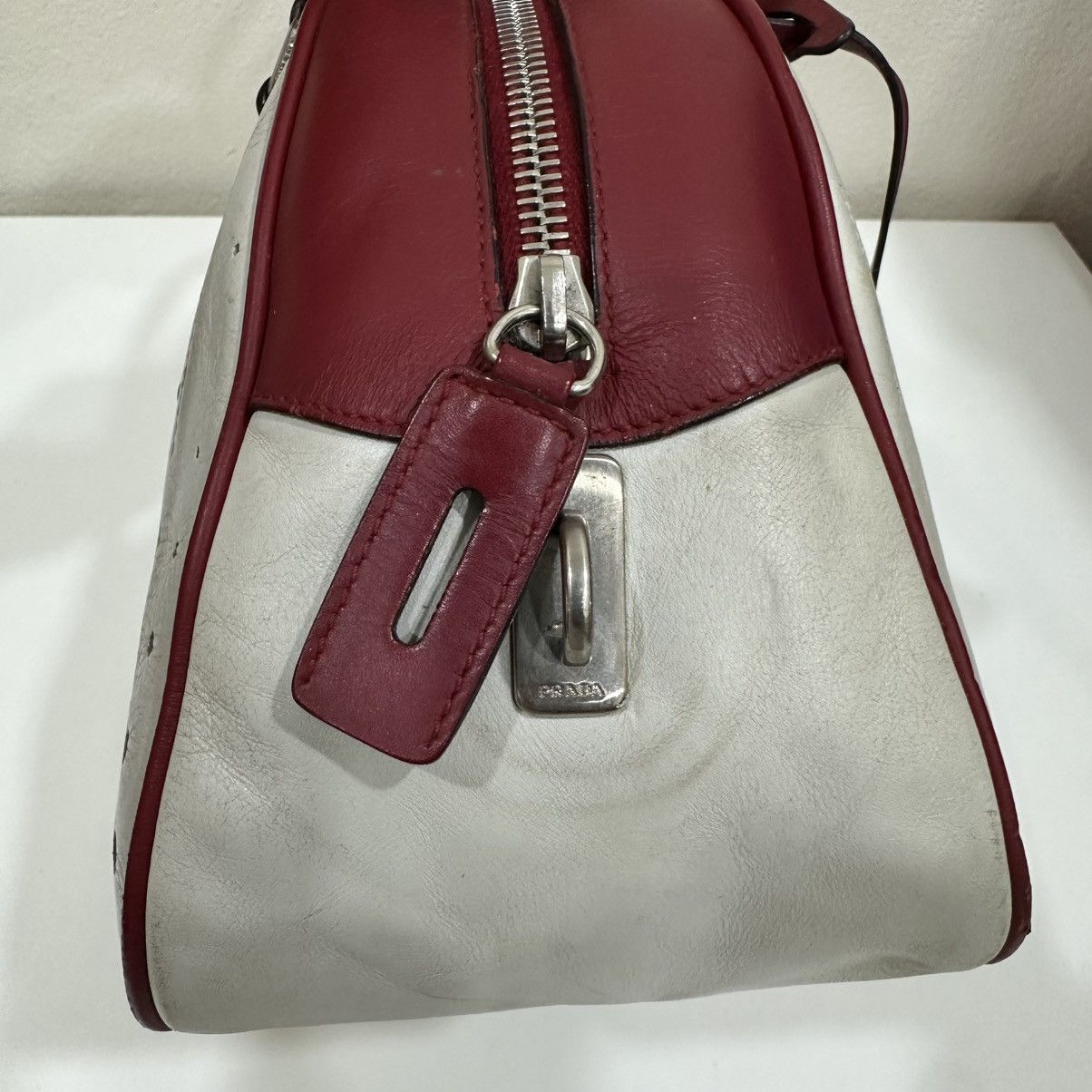 Prada PRADA VINTAGE 2000’s BOWLING BAG PERFORATED LEATHER Size ONE SIZE - 9 Thumbnail