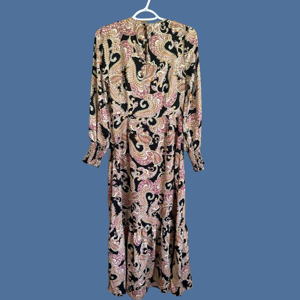 Pinko WHO WHAT WEAR Dress Womens S NWT Paisley Pink and Black Maxi Coquette Size S / US 4 / IT 40 - 1 Thumbnail