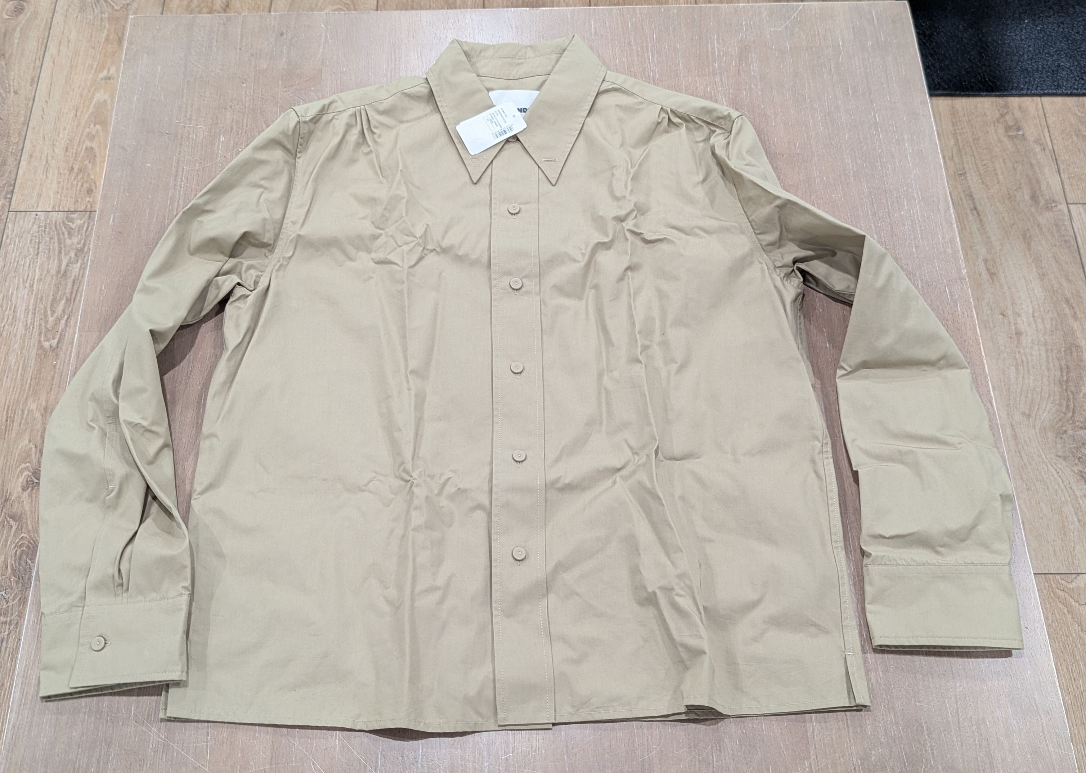 JIL SANDER Cotton LS Button Up Shirt Khaki Green 42 US 16.5