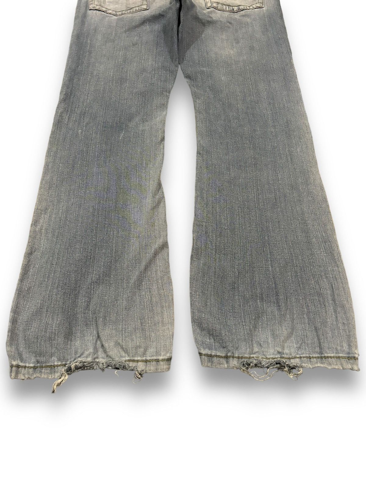 Hysteric Glamour Vintage Japanese Brand Faded Stretch Flare Leg Ripped Jeans Size US 32 / EU 48 - 13 Thumbnail