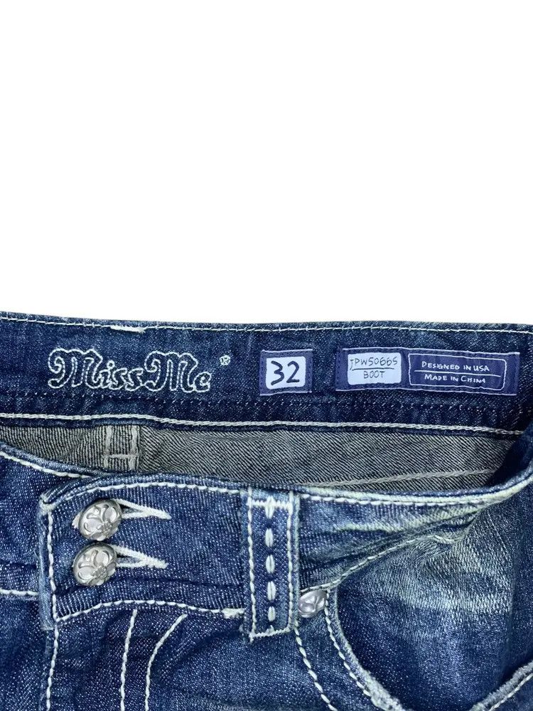 GOSTAR DE FUGA 2000s Missme contrast stitch cross button flare jeans Size US 32 / EU 48 - 13 Thumbnail