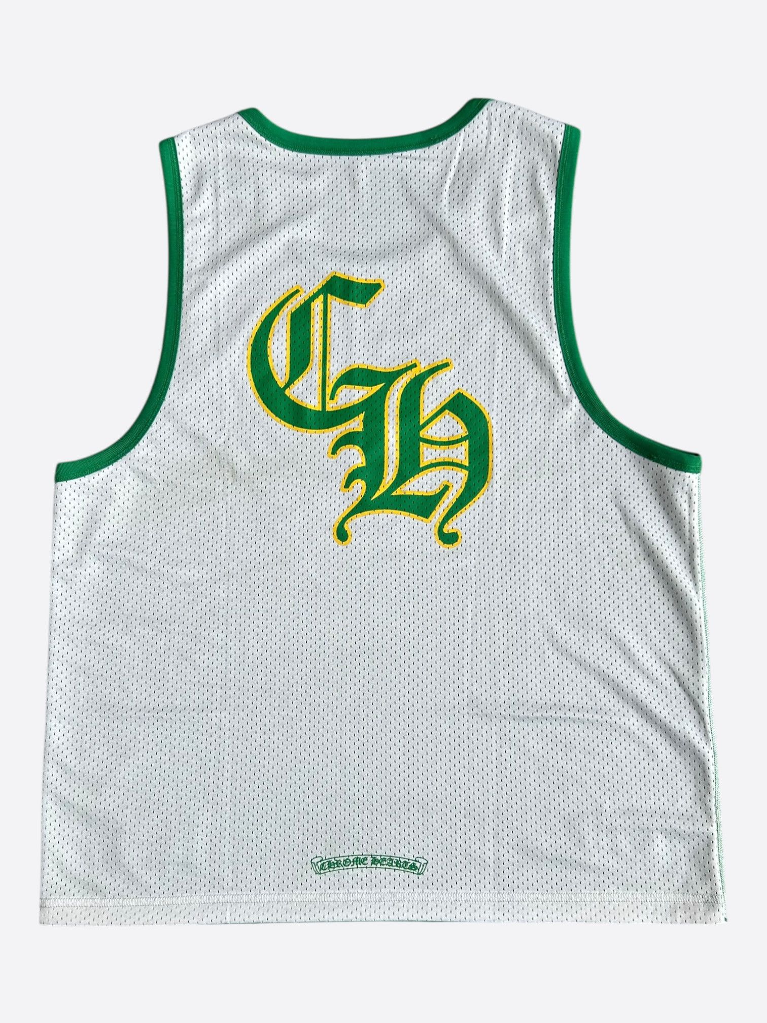 Chrome Hearts Chrome Hearts Green & White Logo Reversible Mesh Jersey Size US M / EU 48-50 / 2 - 4 Thumbnail
