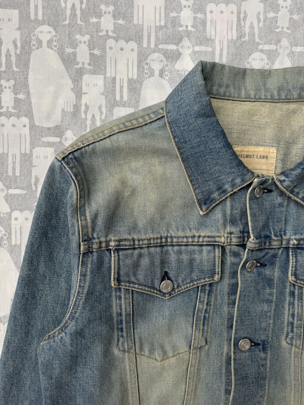 Helmut Lang Helmut Lang 2000's Sanded Denim Type III Trucker Jacket Size US L / EU 52-54 / 3 - 3 Thumbnail