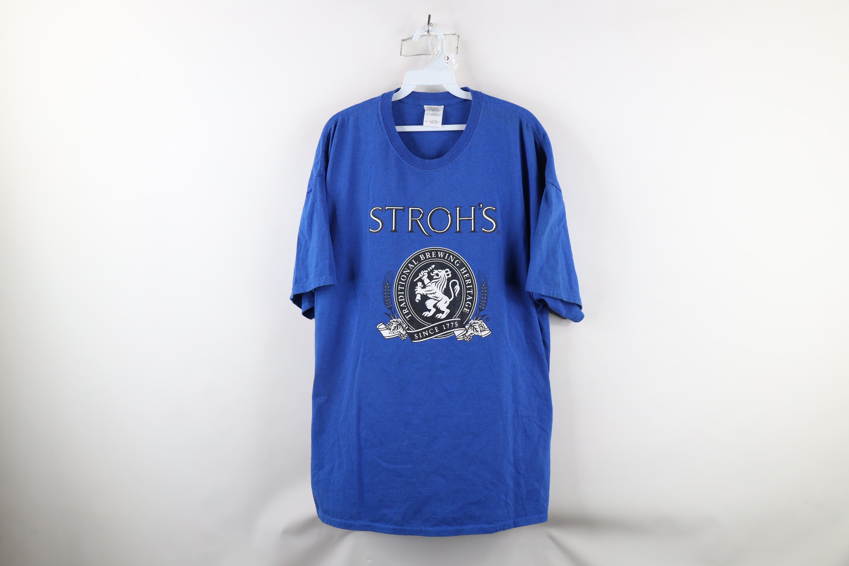 Vintage Vintage Spell Out Strohs Beer Detroit Short Sleeve T-Shirt Size US XXL / EU 58 / 5 - 1 Thumbnail