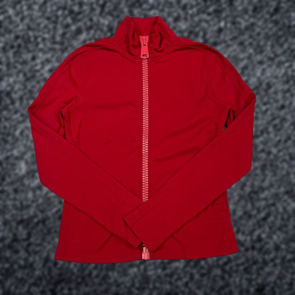 Vintage Authier Jacket Womens Full Zip Mock Neck Casual Training Red Size L (46) Regular Cotton Blend Track Jacket Activewear Womens Red L Size L / US 10 / IT 46 - 1 Thumbnail