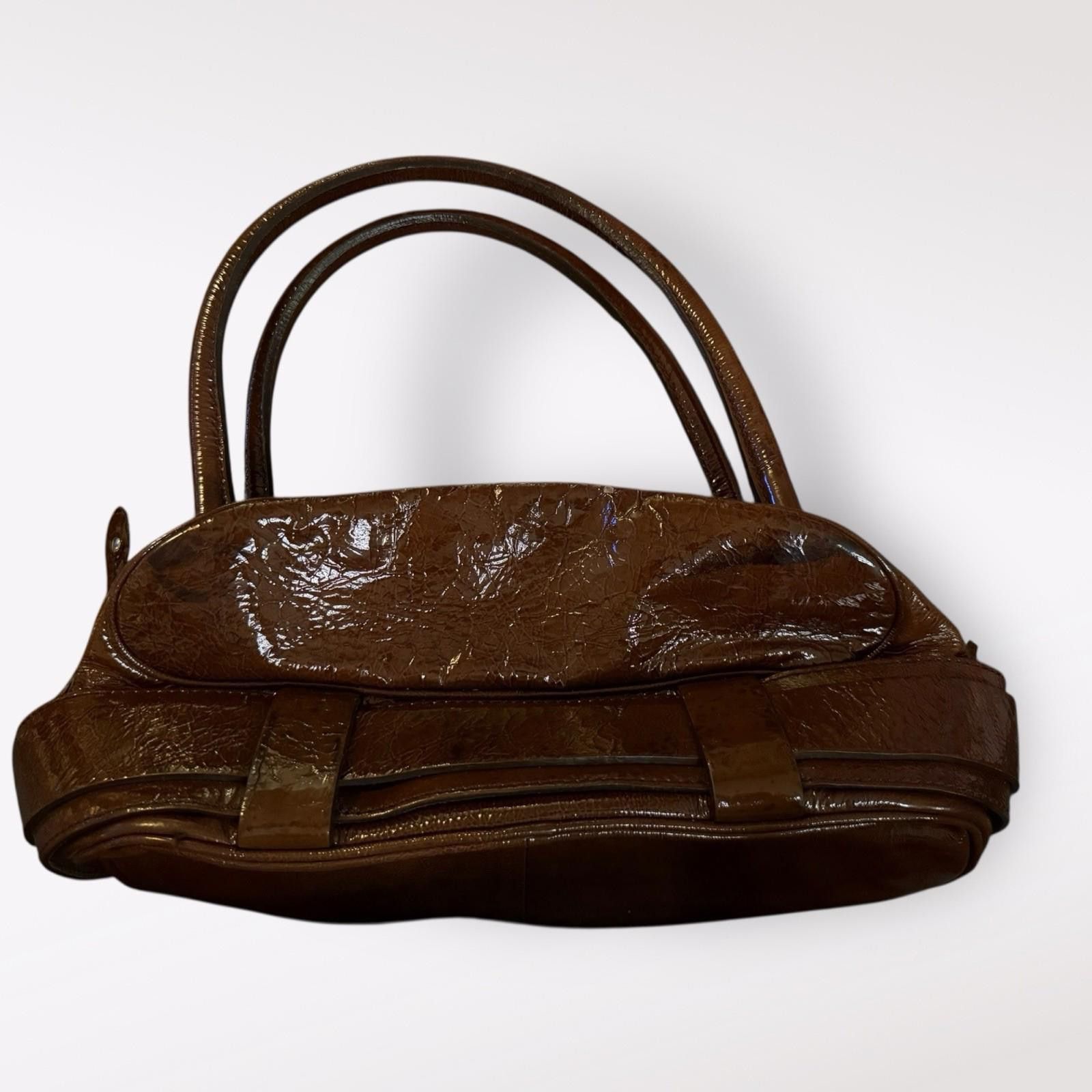 Other Francesco Biasia Brown Patent Leather Satchel Shoulder Bag Size ONE SIZE - 2 Thumbnail