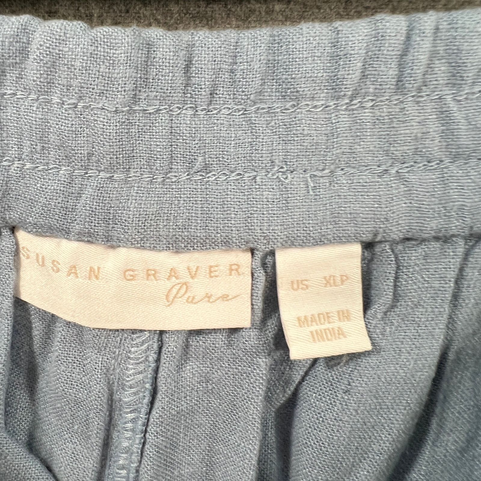 Other Susan Graver Pure Easy Linen Utility Crop Pant Faded Size 34" / US 12 / IT 48 - 3 Thumbnail