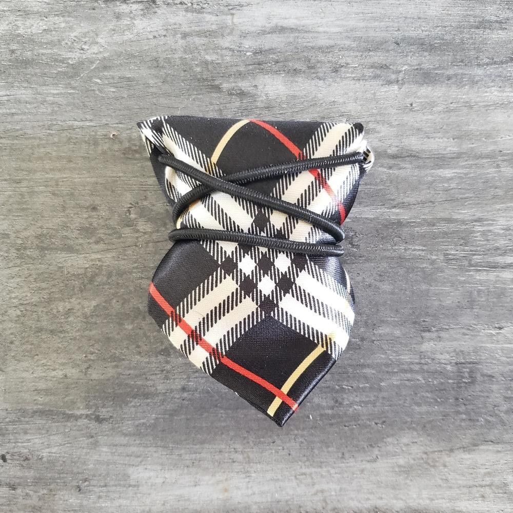 Designer Red Black Plaid Satin Little Boy Tie Size ONE SIZE - 3 Thumbnail