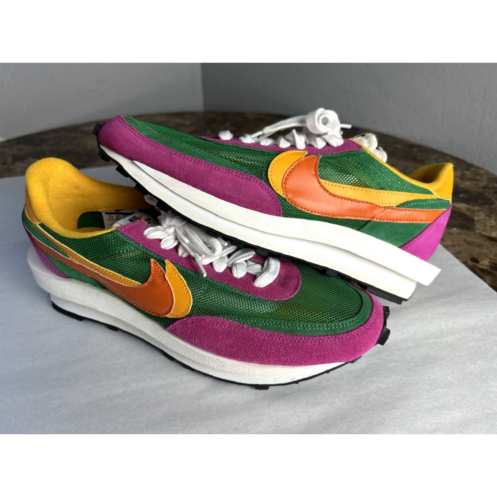 Nike Nike sacai x LDWaffle Pine Green Yellow Suede Leather BV0073-301 11.5 Mens Sneaker Size US 12 / EU 45 - 2 Thumbnail