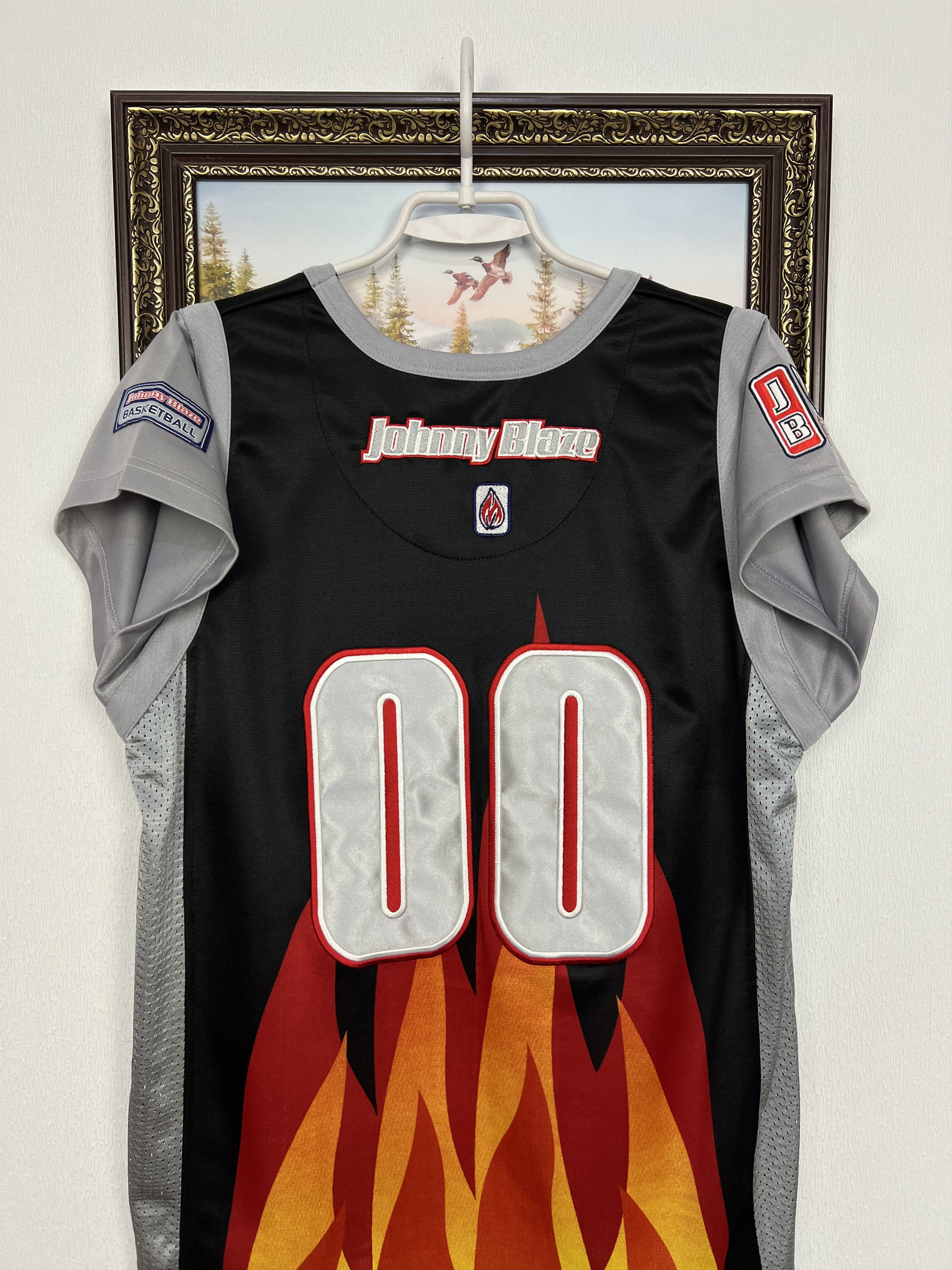 Vintage Vintage Johnny Blaze Embroidered Basketball Logo Jersey Burn Size US M / EU 48-50 / 2 - 12 Thumbnail