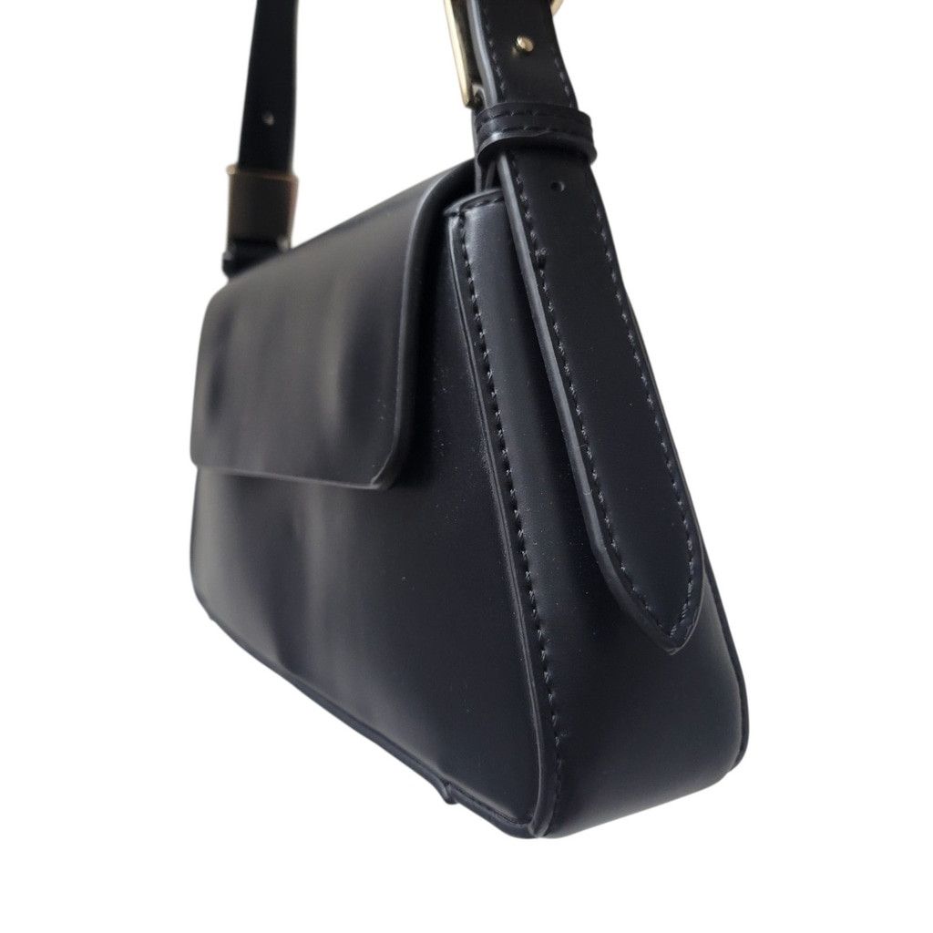 Zara ZARA Women's Faux-Leather Black Shoulder Bag Purse Pre-owned Size ONE SIZE - 6 Thumbnail