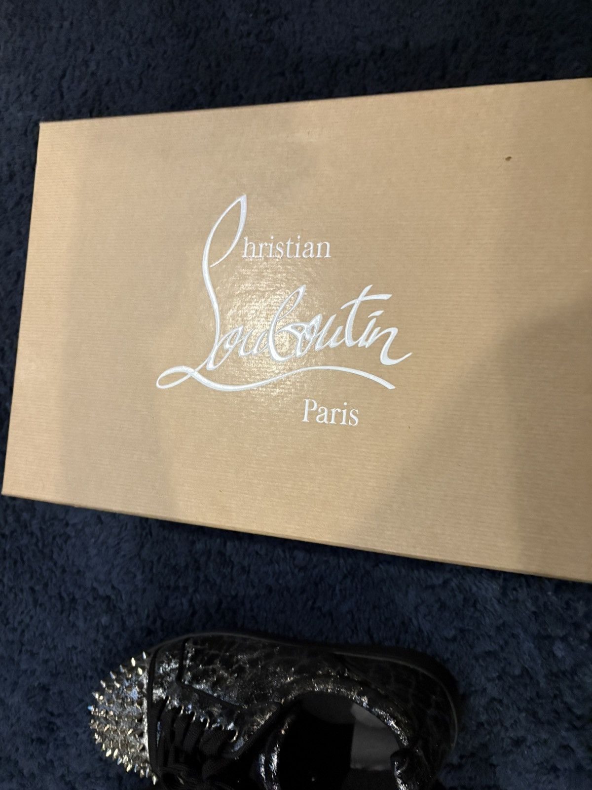 Christian Louboutin Black and gray low top red bottoms Size US 9.5 / EU 42-43 - 2 Thumbnail