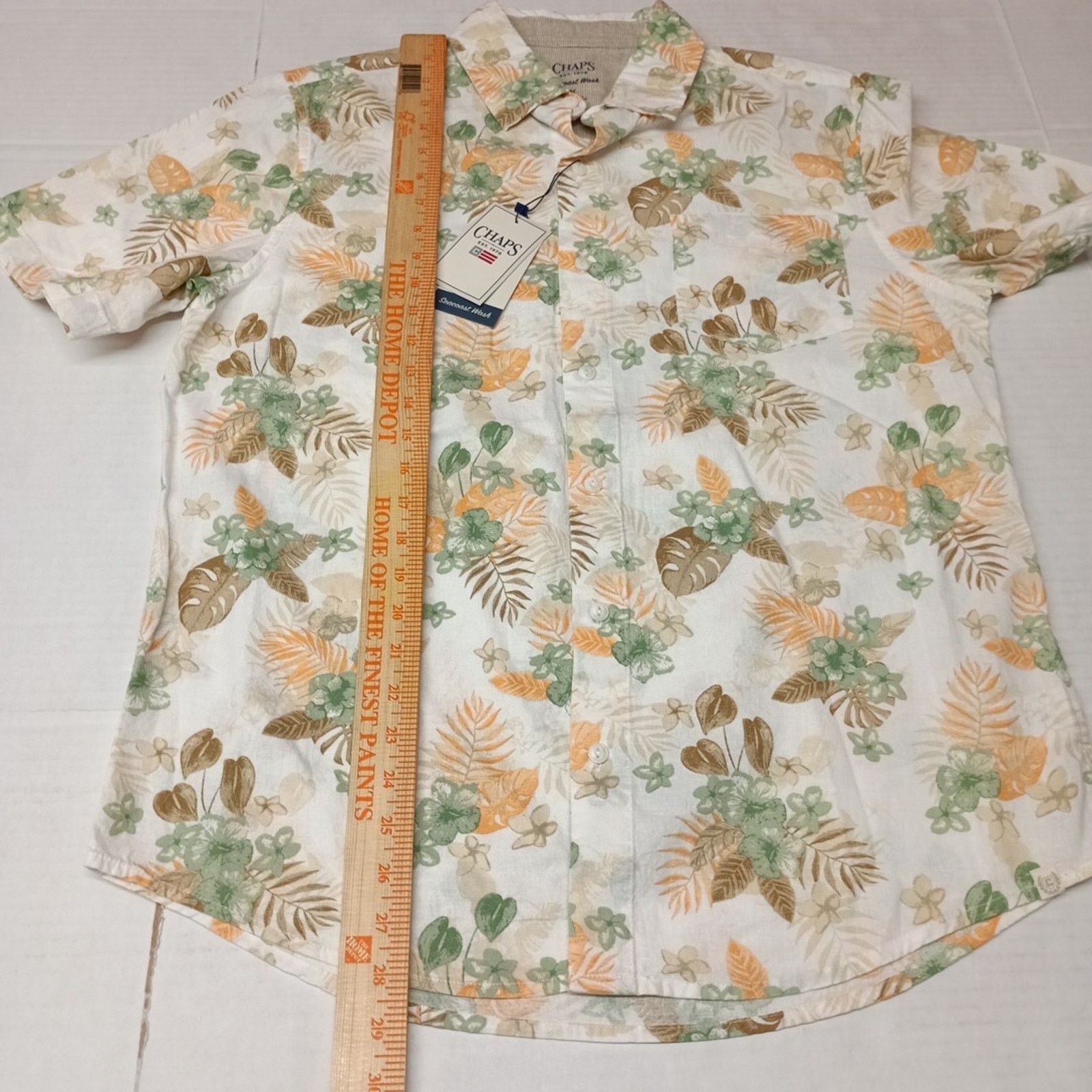 Chaps Chaps Seacoast Wash Linen Woven Shirt Men's M Pale Khaki Size US M / EU 48-50 / 2 - 5 Thumbnail