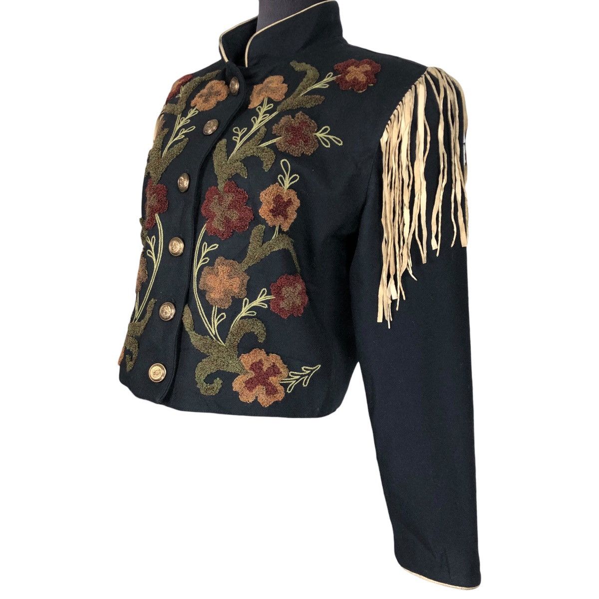 Cowboy Equipment Vintage 90s Double D Ranch Wear Wool Cowgirl Fringe Jacket Size S / US 4 / IT 40 - 1 Thumbnail
