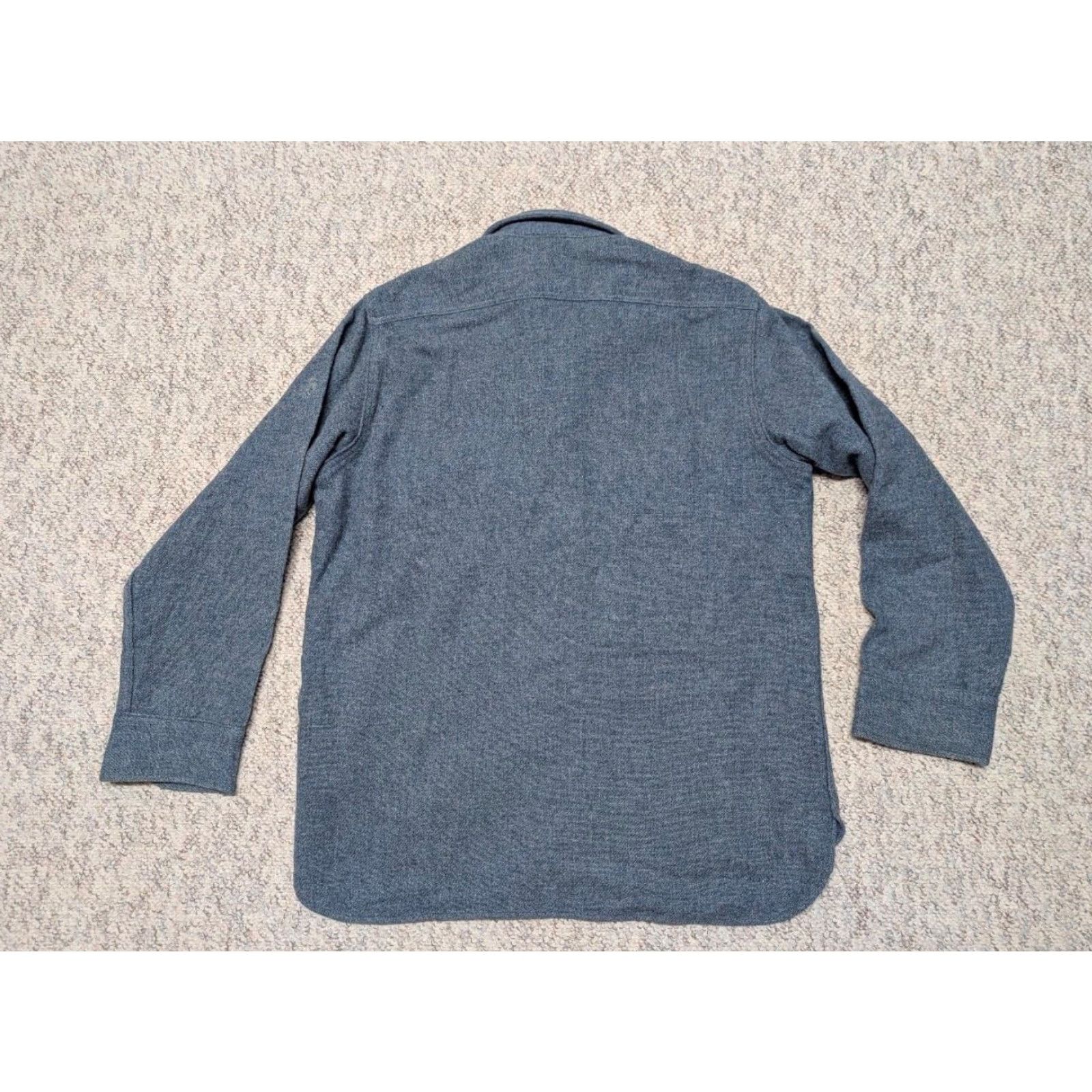 Vintage VINTAGE Woolrich Woolrich Shirt L Blue Tweed Wool USA Made Long Sleeve Shirt Mens Size US L / EU 52-54 / 3 - 2 Thumbnail