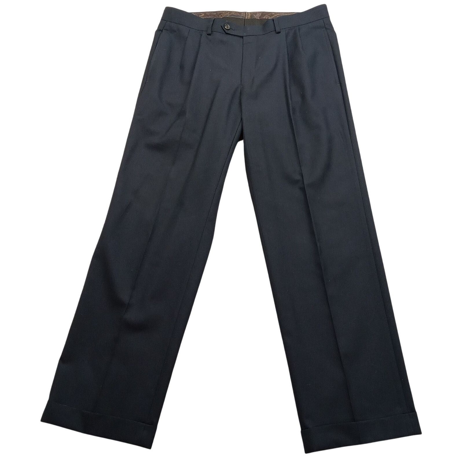 Lauren Ralph Lauren Lauren Ralph Lauren Dress Pants 34 X 30 Mens Navy Pleat Cuff Size US 34 / EU 50 - 1 Thumbnail