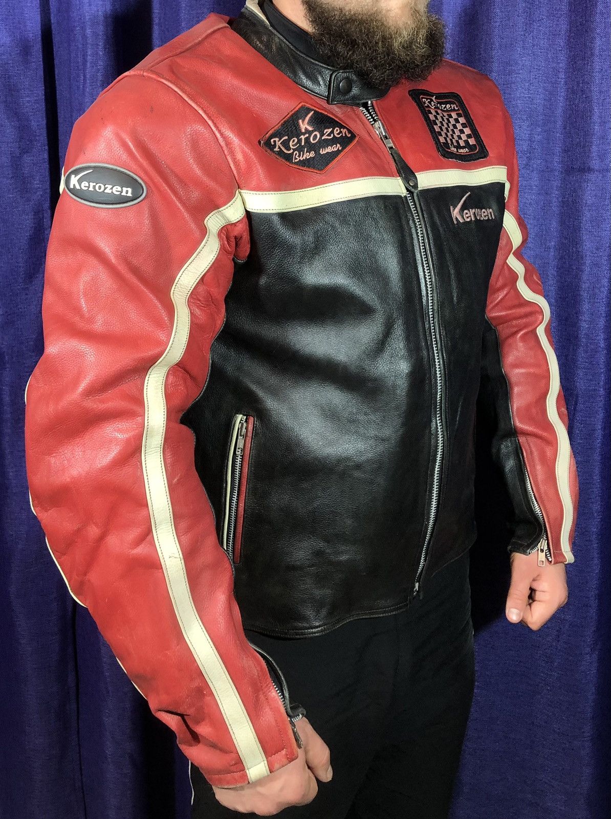 Dainese × Yamaha Kerozen Moto Motorcycle Leather Jacket Racing Size US XL / EU 56 / 4 - 1 Thumbnail