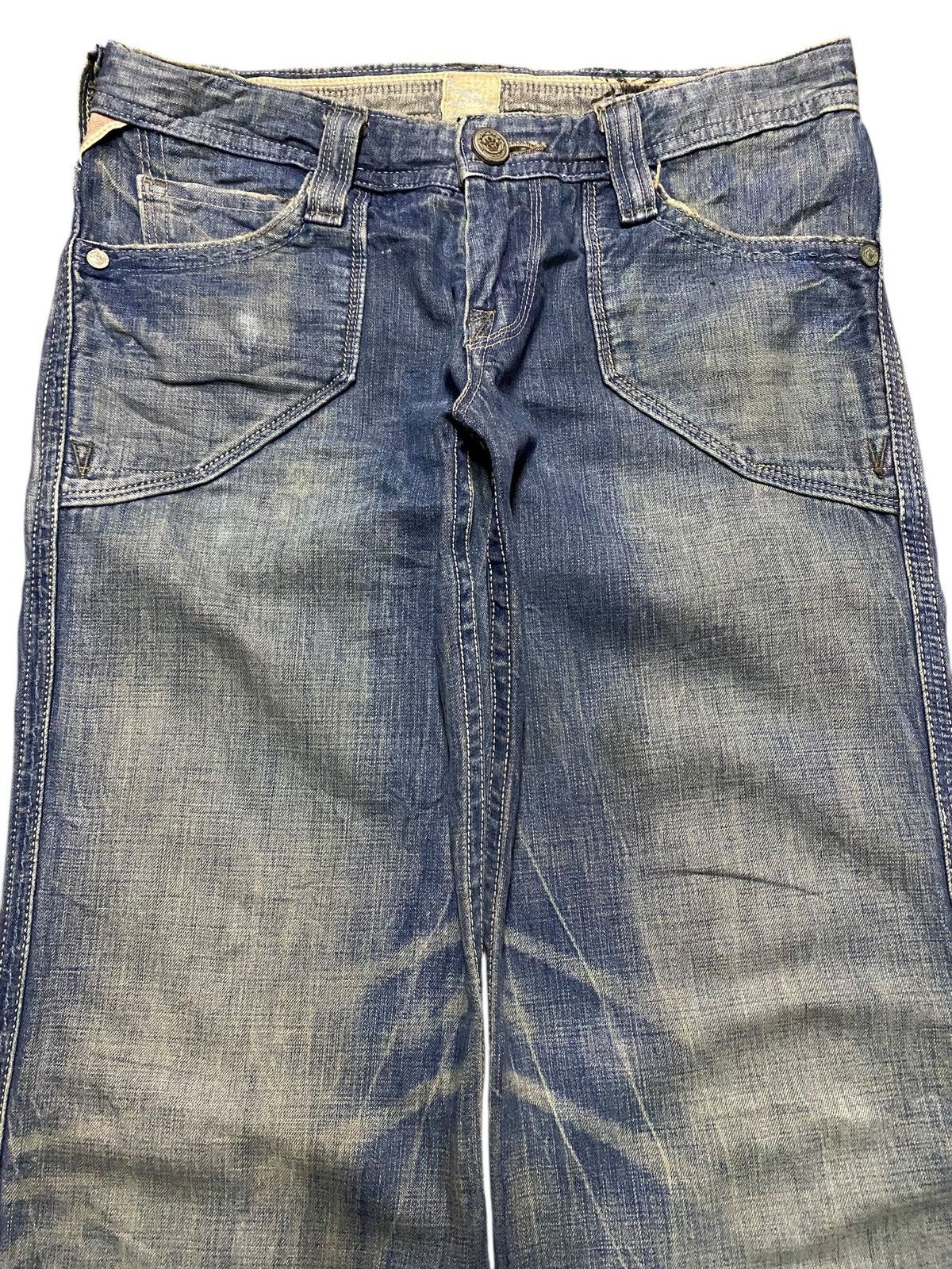 Japanese Brand Brappers Lady Vintage Union Made Faded Wash Flare Jeans Size 28" / US 6 / IT 42 - 3 Thumbnail