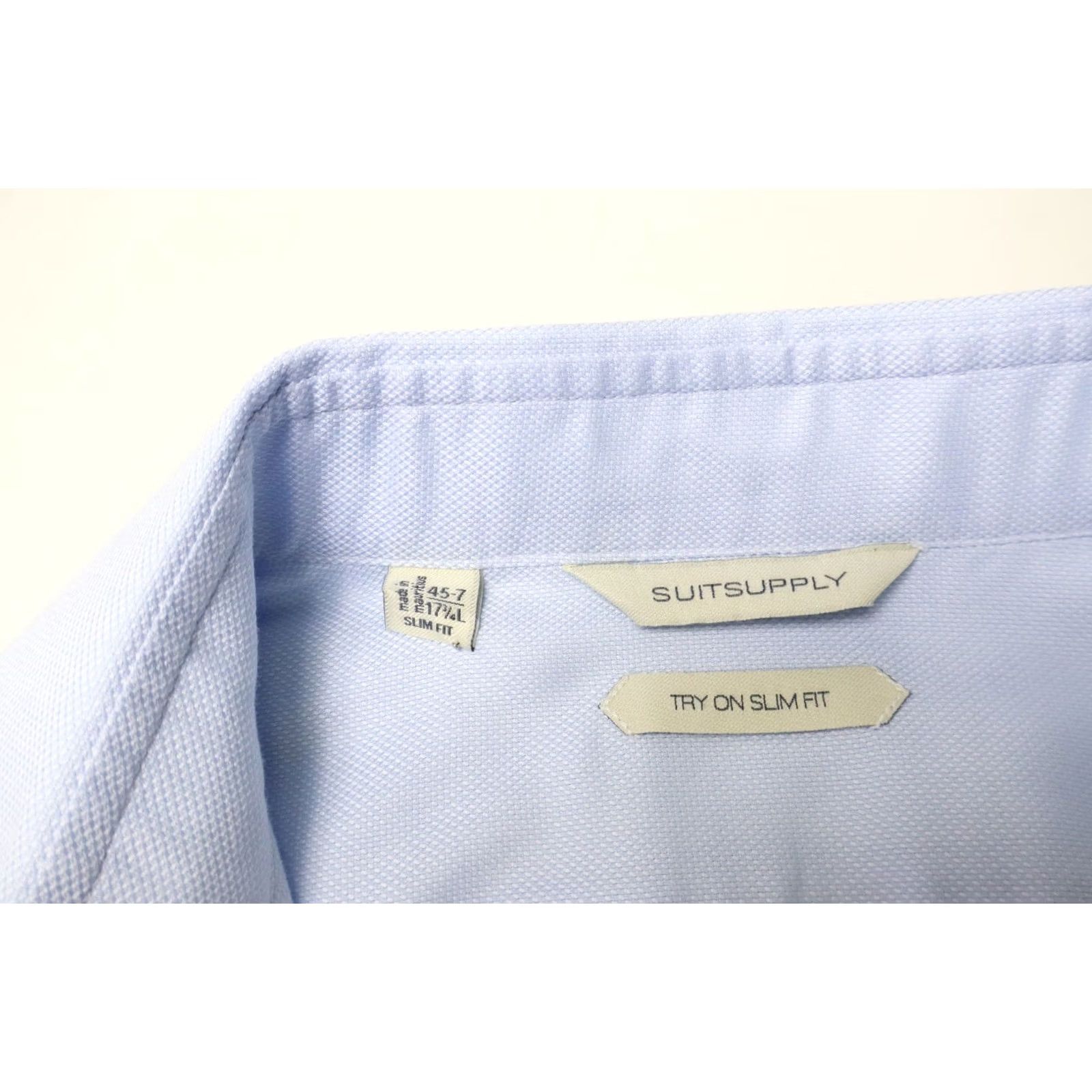 Suitsupply SUITSUPPLY Formal Shirt Men's Blue Long Sleeve Slim Fit Try On 45-7/17 3/4L Size 48R - 5 Thumbnail