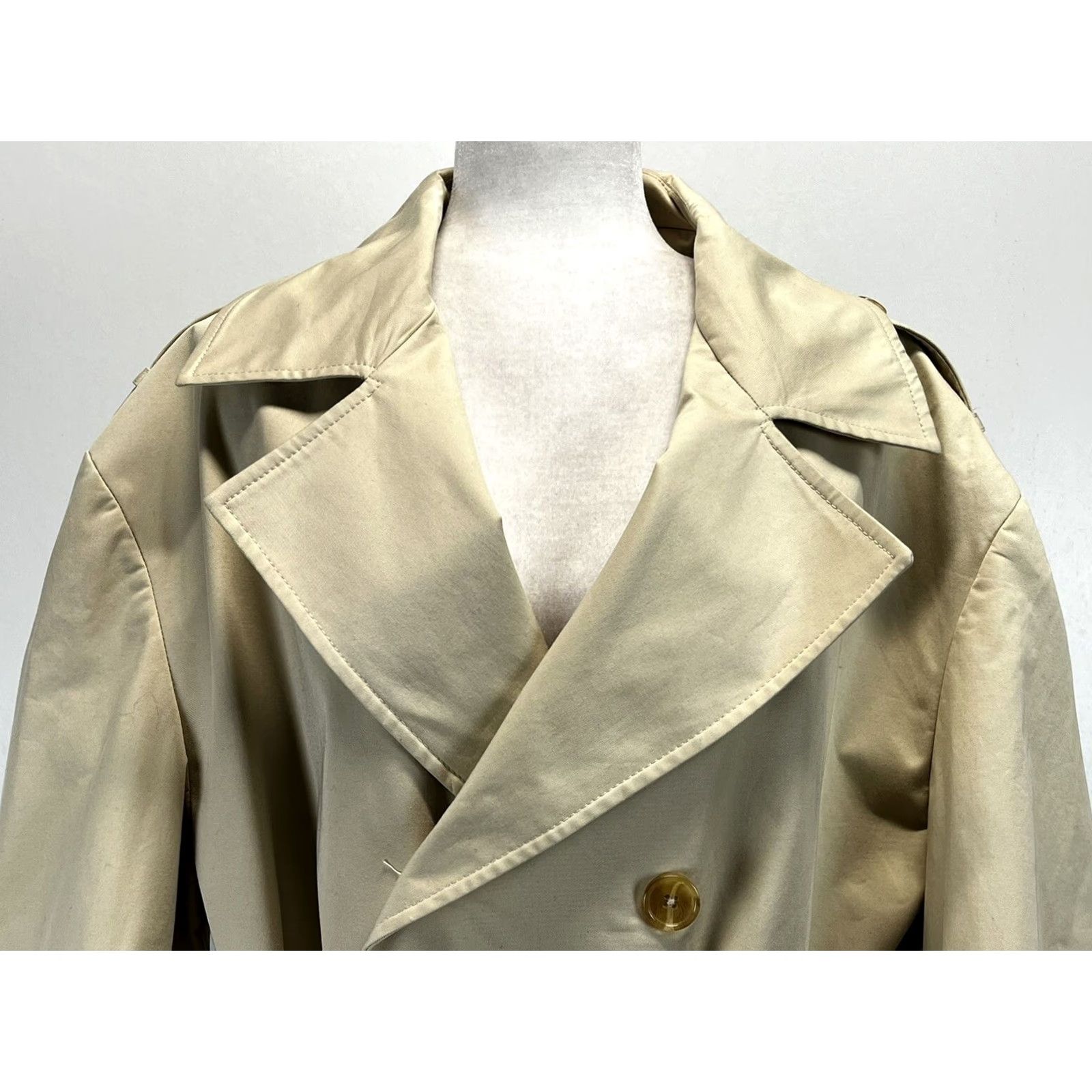 Zara Zara Trench Coat Womens L Belted Vented Plaid Double Breasted Classic Old Money City Academia Size L / US 10 / IT 46 - 7 Thumbnail