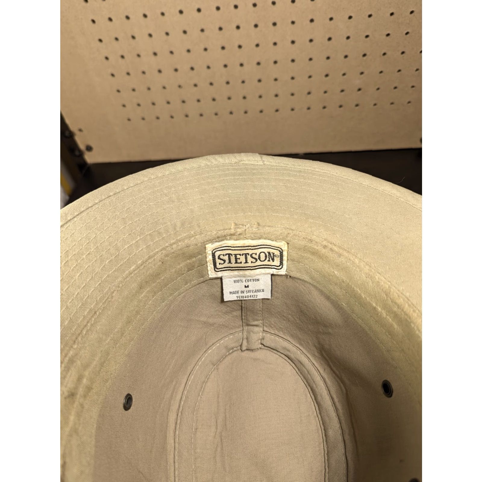 Stetson Stetson Fedora Hat Mens M Beige Cotton Breathable Eyelets Safari TC18404122 Size ONE SIZE - 6 Thumbnail