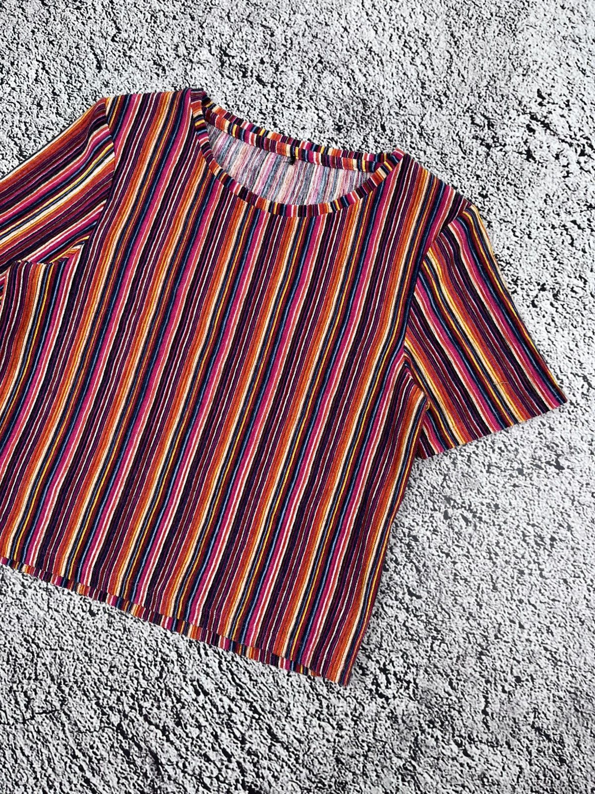 Vintage Vintage Knit Striped Casual T Shirt Size M Size M / US 6-8 / IT 42-44 - 3 Thumbnail