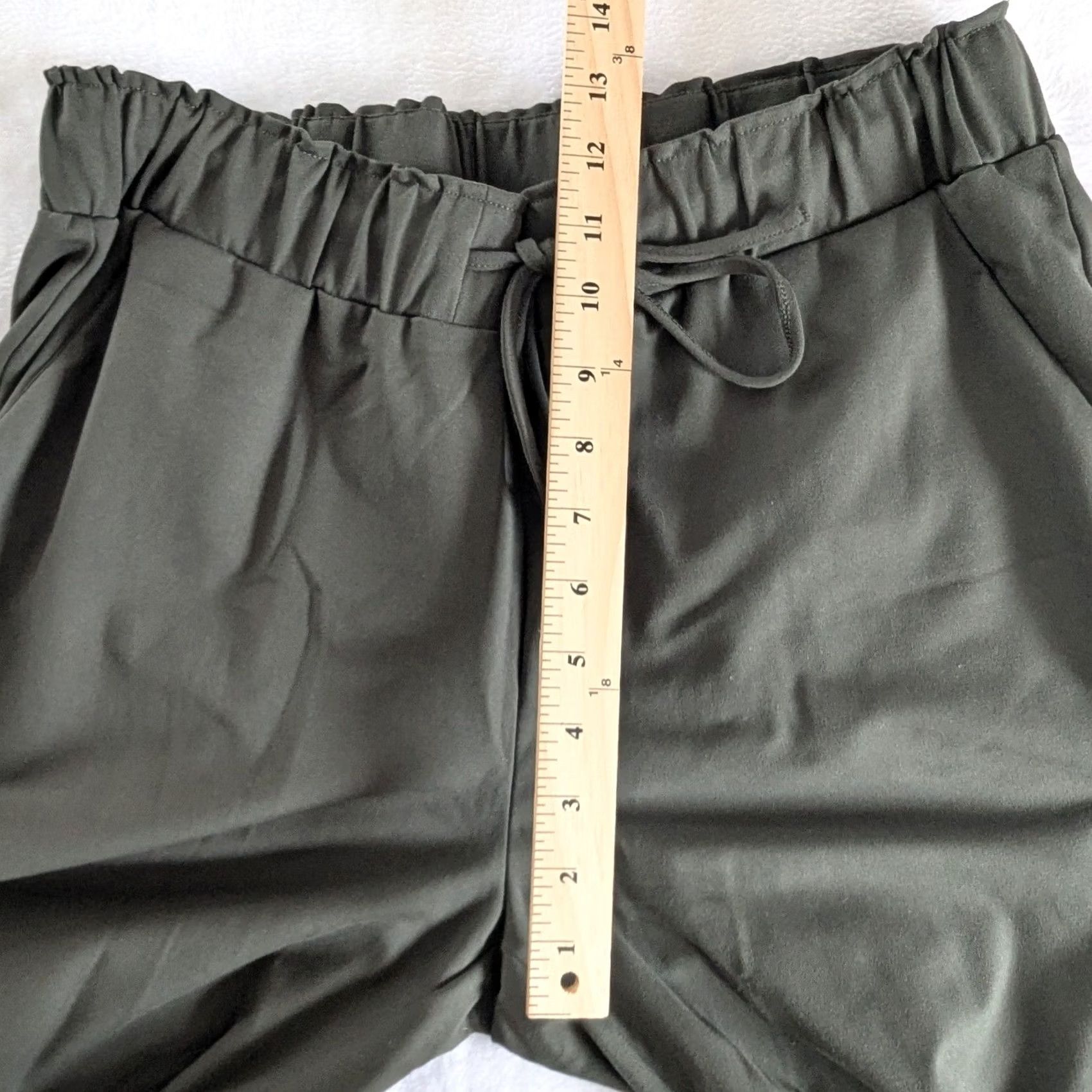 Rachel Zoe Rachel Zoe Olive Green Knit Dress Pants Elastic Waist Drawstring Women's Sz L Size 36" / US 14 / IT 50 - 4 Thumbnail