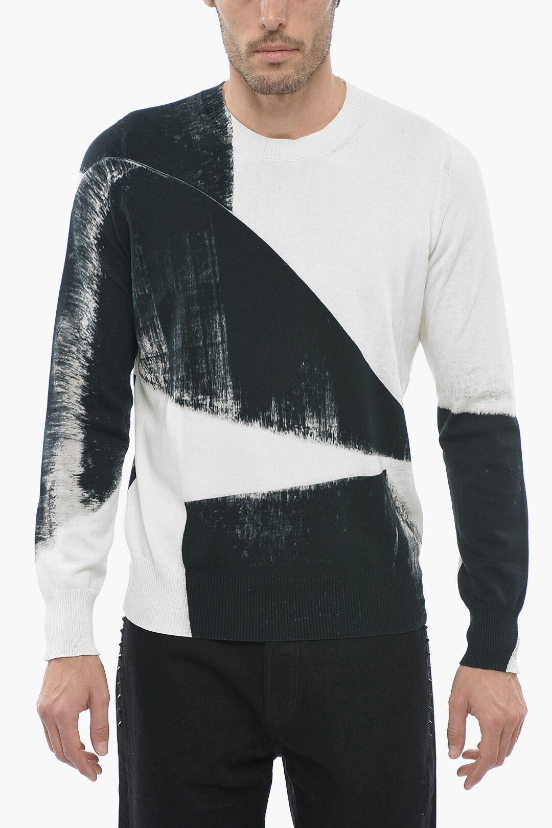 image of Alexander Mcqueen Og1Mm0423 Cotton Crewneck Sweater In White, Men's (Size XL)