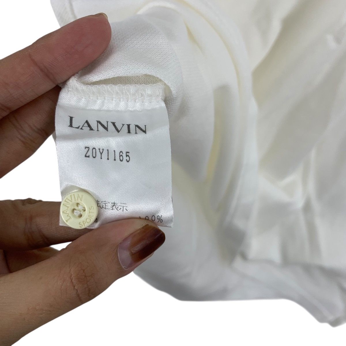 Lanvin Vintage 90s LANVIN PARIS SPORTS Collection White Polo Tee Size S / US 4 / IT 40 - 9 Thumbnail