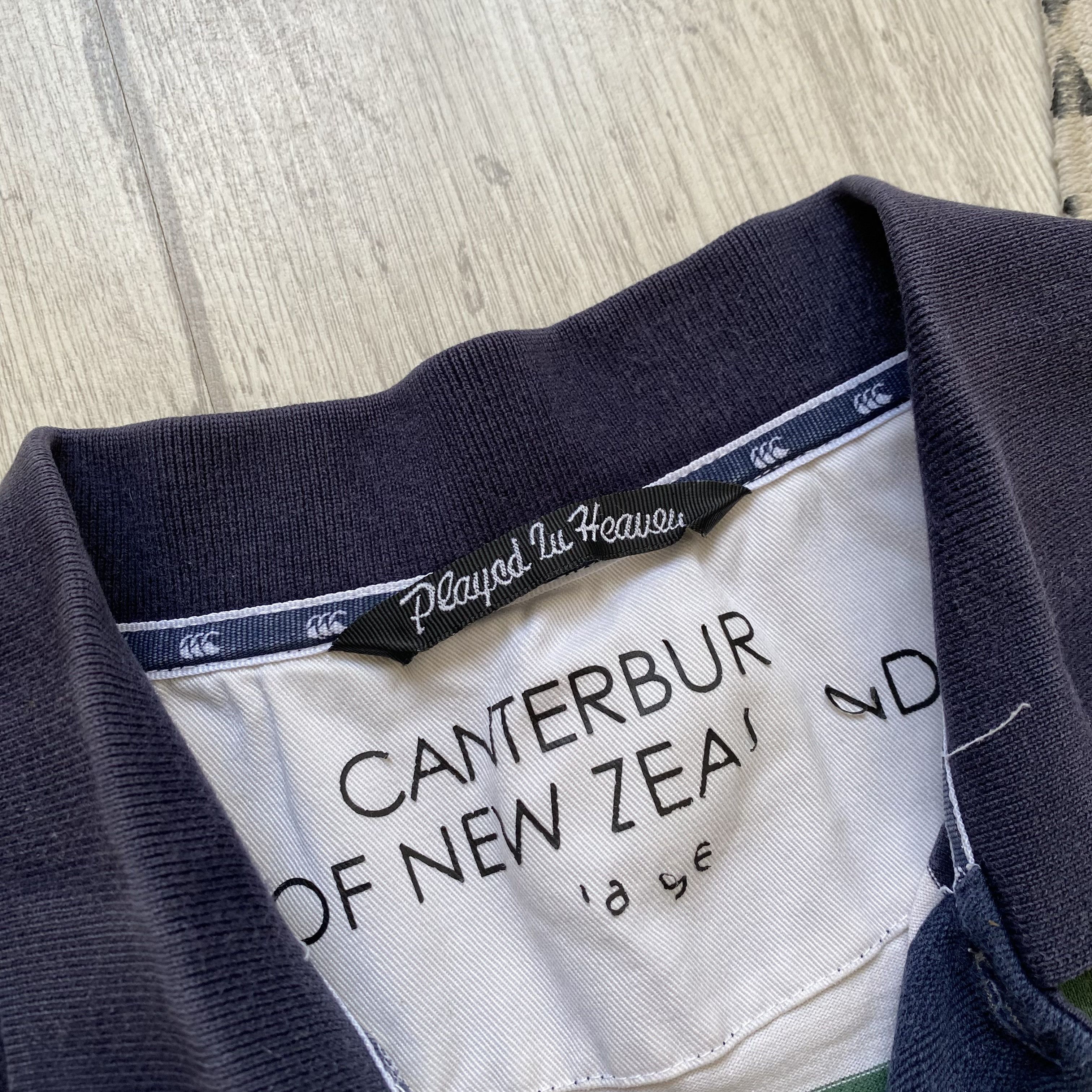 Canterbury of New Zealand 🏈 Vintage Faded Ireland rugby jersey striped polo t-shirt Size US S / EU 44-46 / 1 - 4 Thumbnail