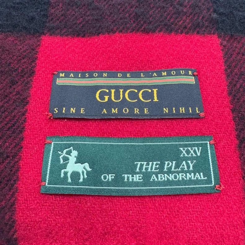 Gucci Gucci Black and red plaid thickened wool scarf 2503-Nextarr Size ONE SIZE - 2 Thumbnail