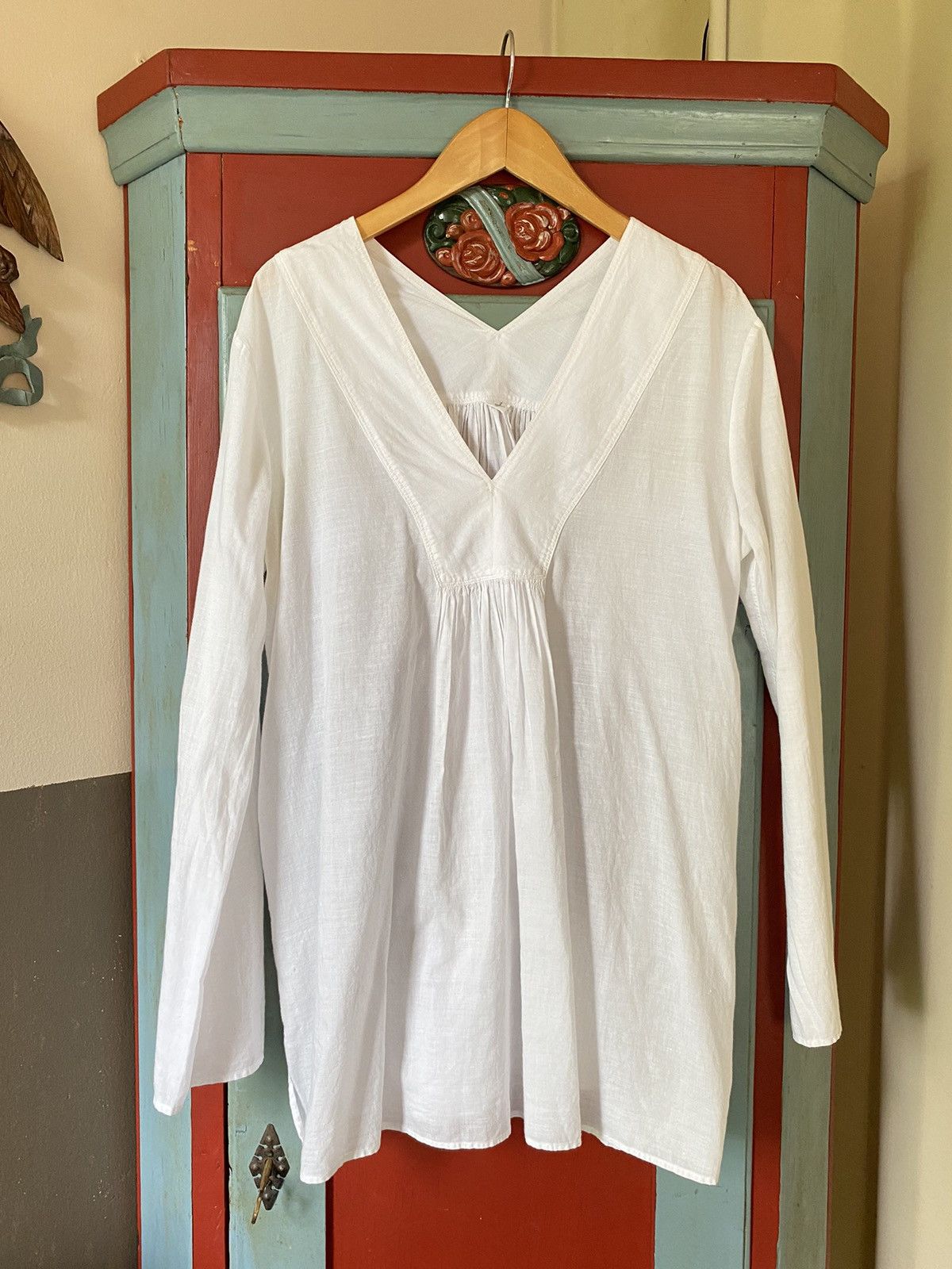 45rpm 45 RPM white V-neck blouse Size XS / US 0-2 / IT 36-38 - 1 Thumbnail
