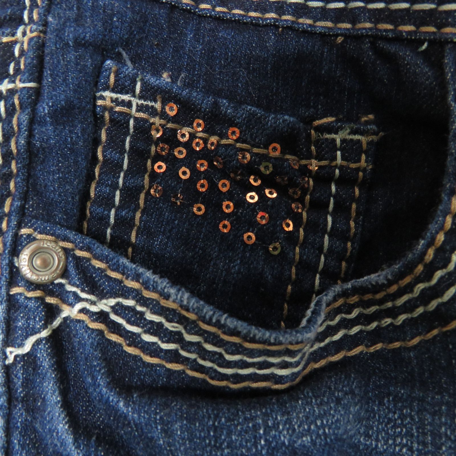 Vintage Amethyst Y2k Low Rise Flared Jeans Waist 30" Bling Sequin Size 30" / US 8 / IT 44 - 7 Thumbnail