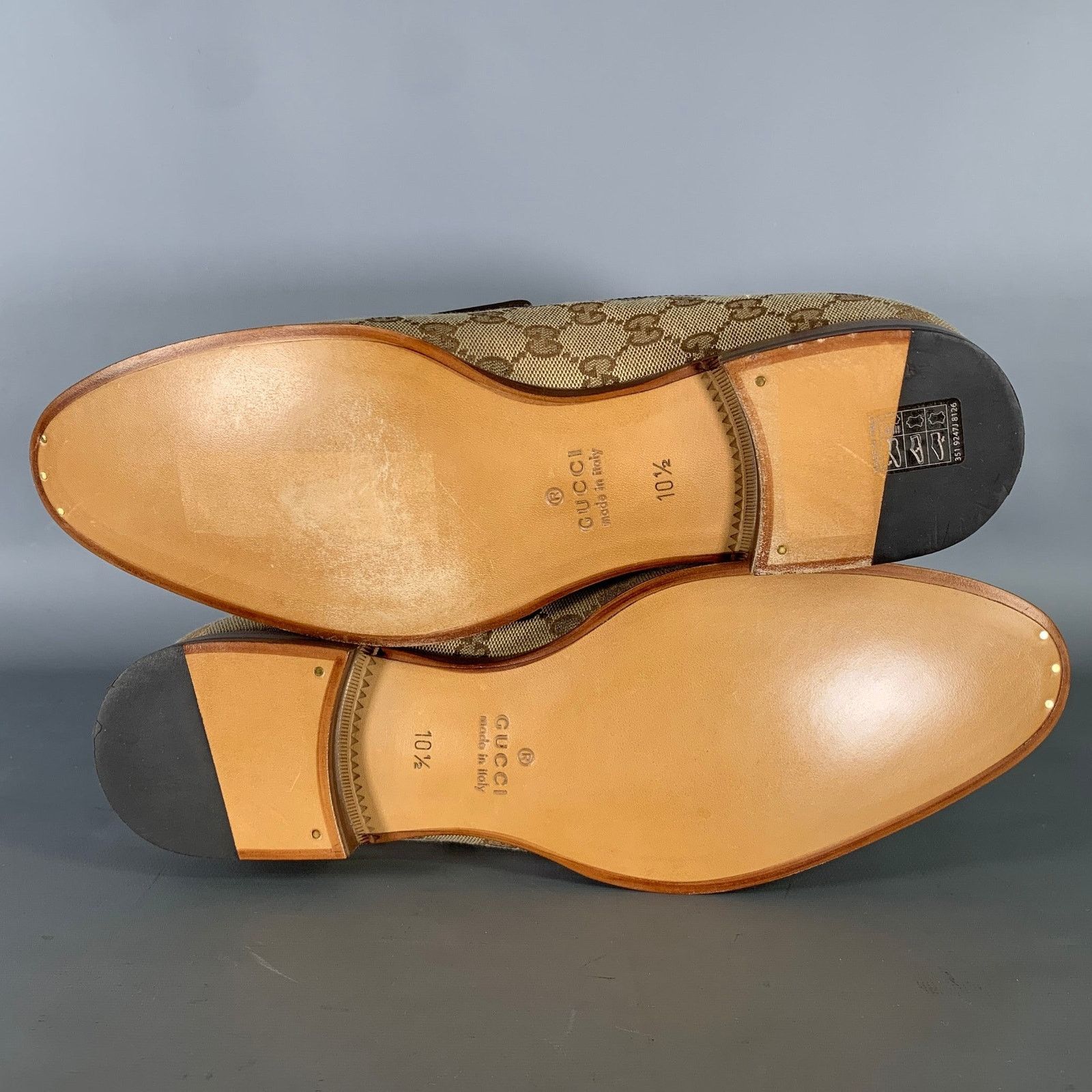 Gucci GUCCI Size 10.5 Brown Tan Monogram Canvas Loafers Size US 10.5 / EU 43-44 - 6 Thumbnail