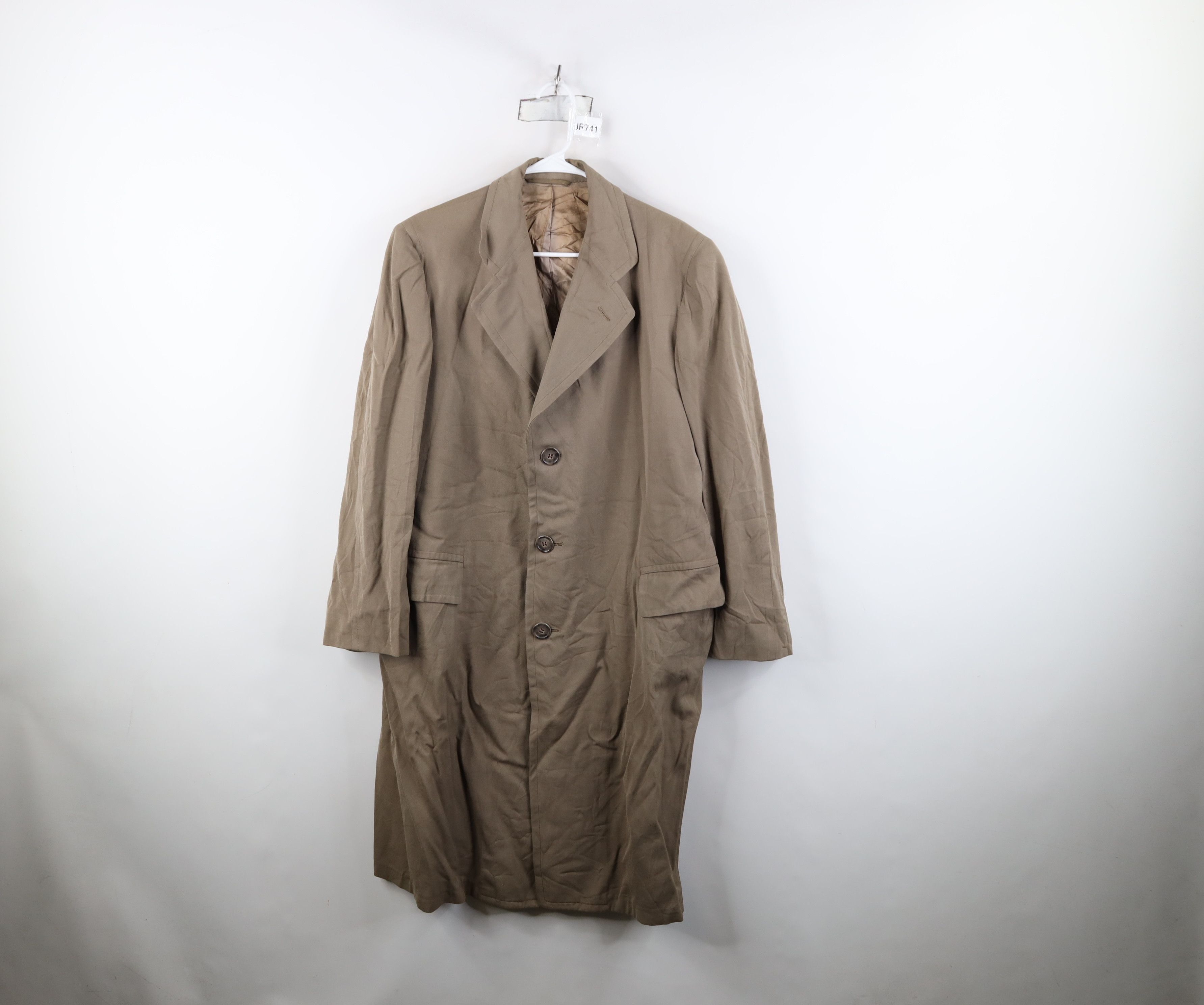 Vintage Vintage 70s Streetwear Gabardine Trench Coat Jacket USA Size US XL / EU 56 / 4 - 1 Thumbnail