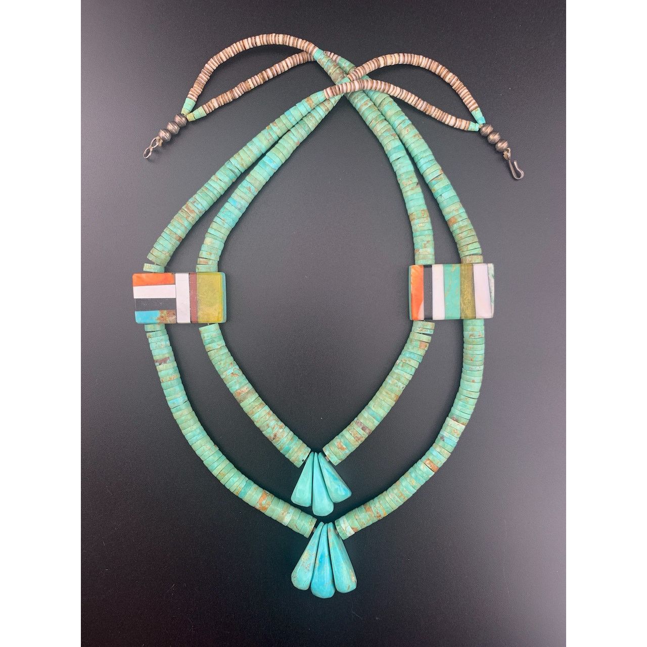 Vintage Native American Turquoise Kewa Santo Domingo Heishi Necklace Size ONE SIZE - 2 Thumbnail