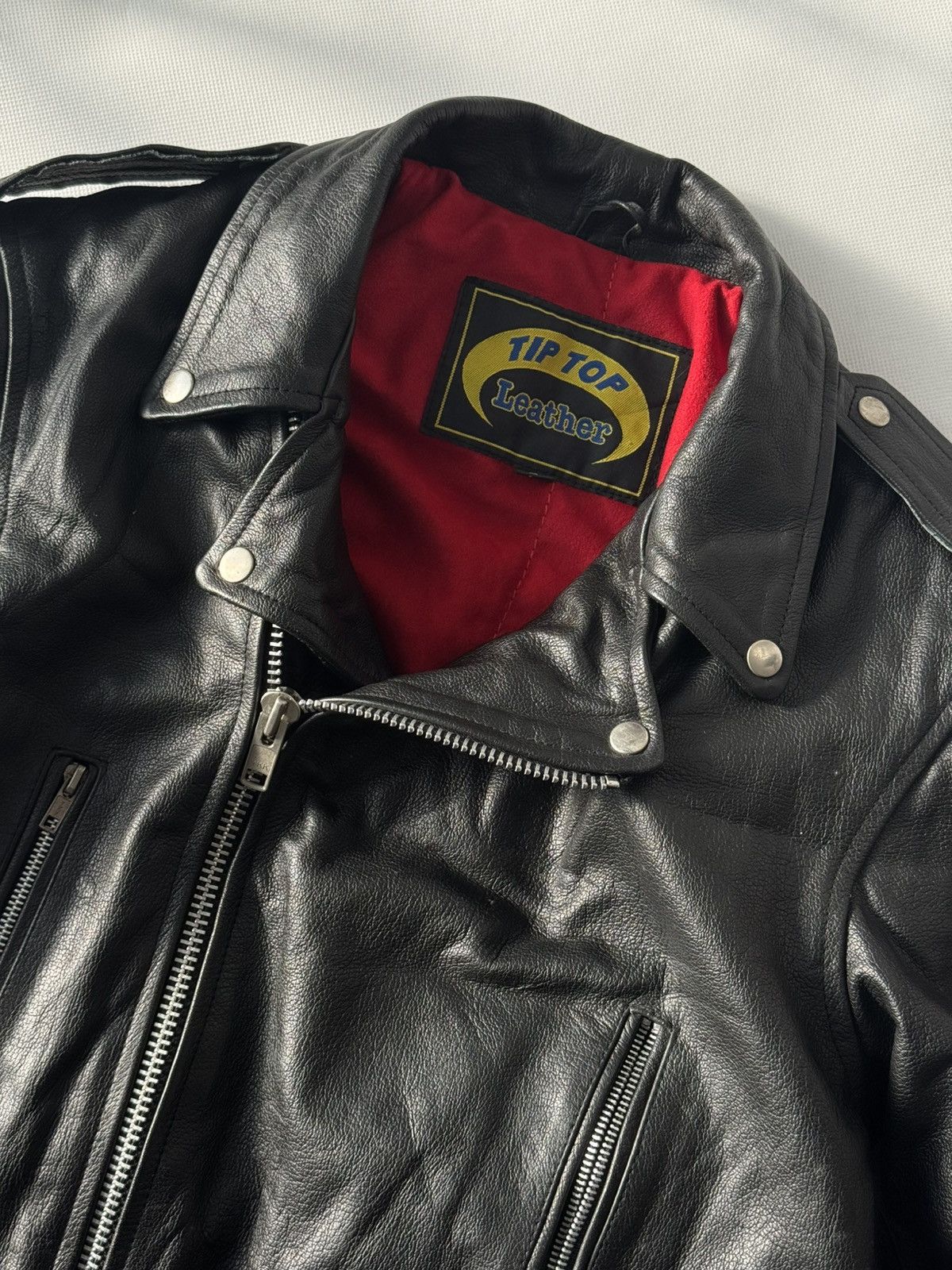 Vintage Vintage Leather Jacket Black Large Zip Up Motorcycle Biker Size US L / EU 52-54 / 3 - 12 Thumbnail