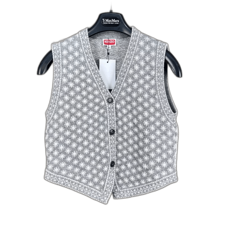 Kenzo Kenzo Snowflake Embroidered Wool Knitted Vest Size M / US 6-8 / IT 42-44 - 1 Thumbnail