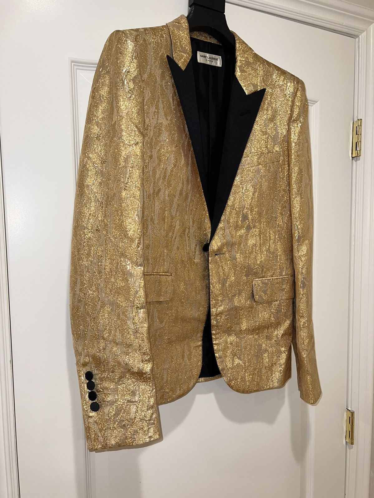 Saint Laurent Paris Gold Saint Laurent Hedi Blazer SAMPLE Size 38L - 2 Thumbnail