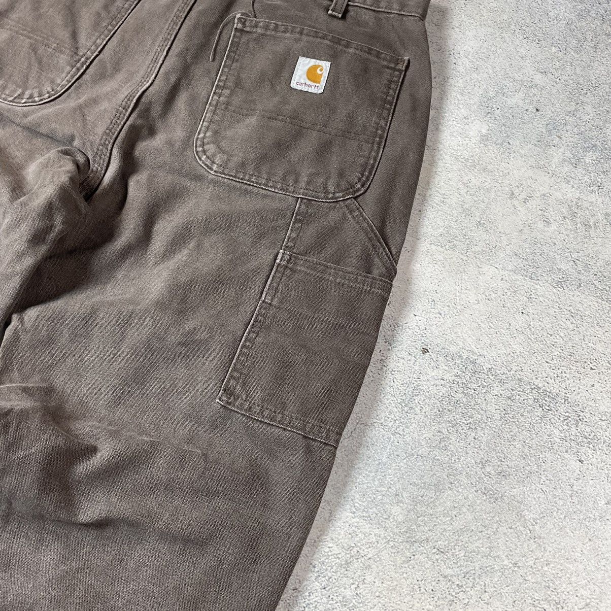 Carhartt × Vintage VTG CARHARTT BROWN CANVAS DOUBLE KNEE CARPENTER PANTS Size US 32 / EU 48 - 13 Thumbnail