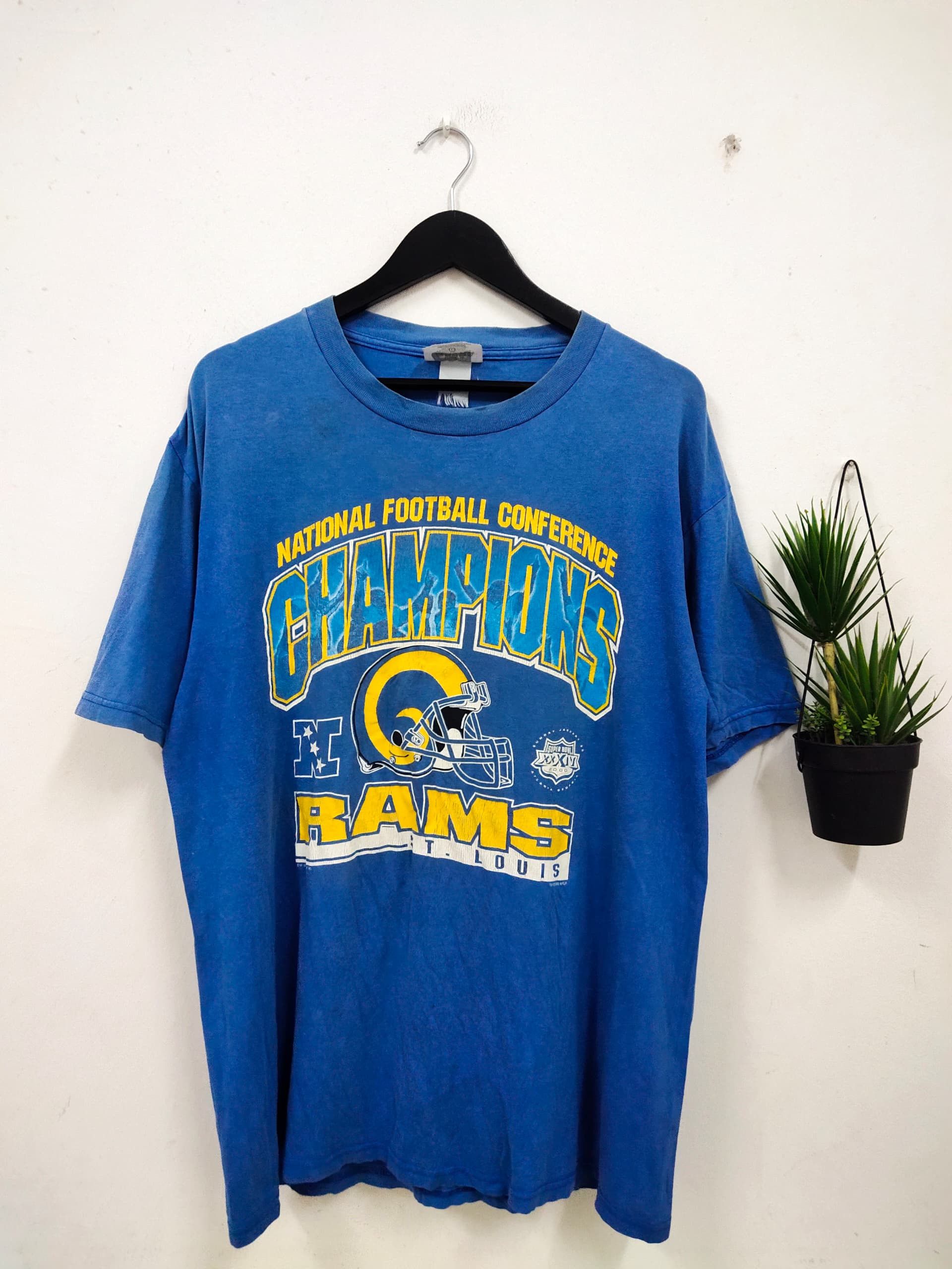 NFL Vintage 2000 St Louise Rams NFL Football promo t shirt rare Size US L / EU 52-54 / 3 - 1 Thumbnail