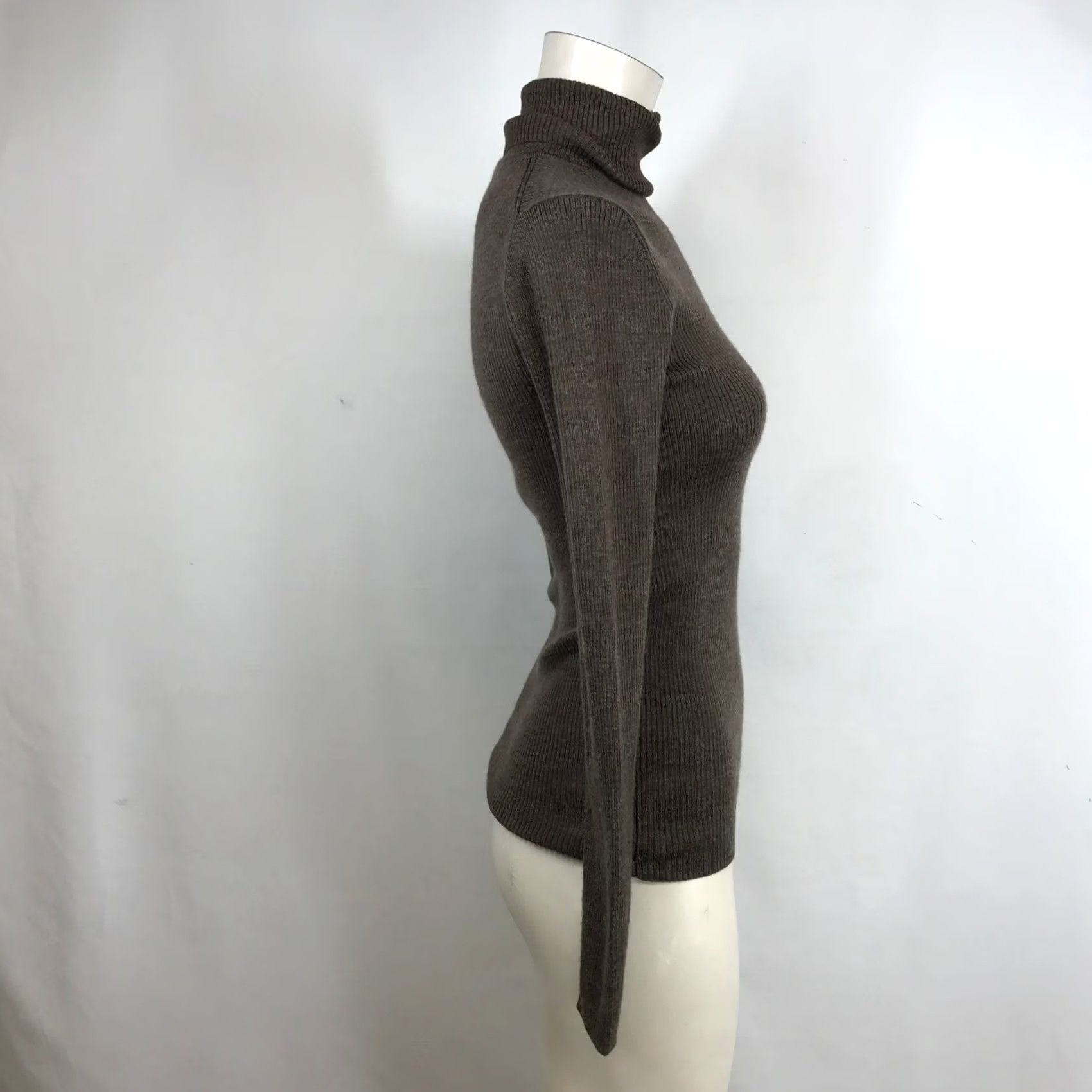Muji Muji Sweater Knit Turtleneck Long Sleeve Top Taupe Brown Ribbed Size S Size S / US 4 / IT 40 - 5 Thumbnail