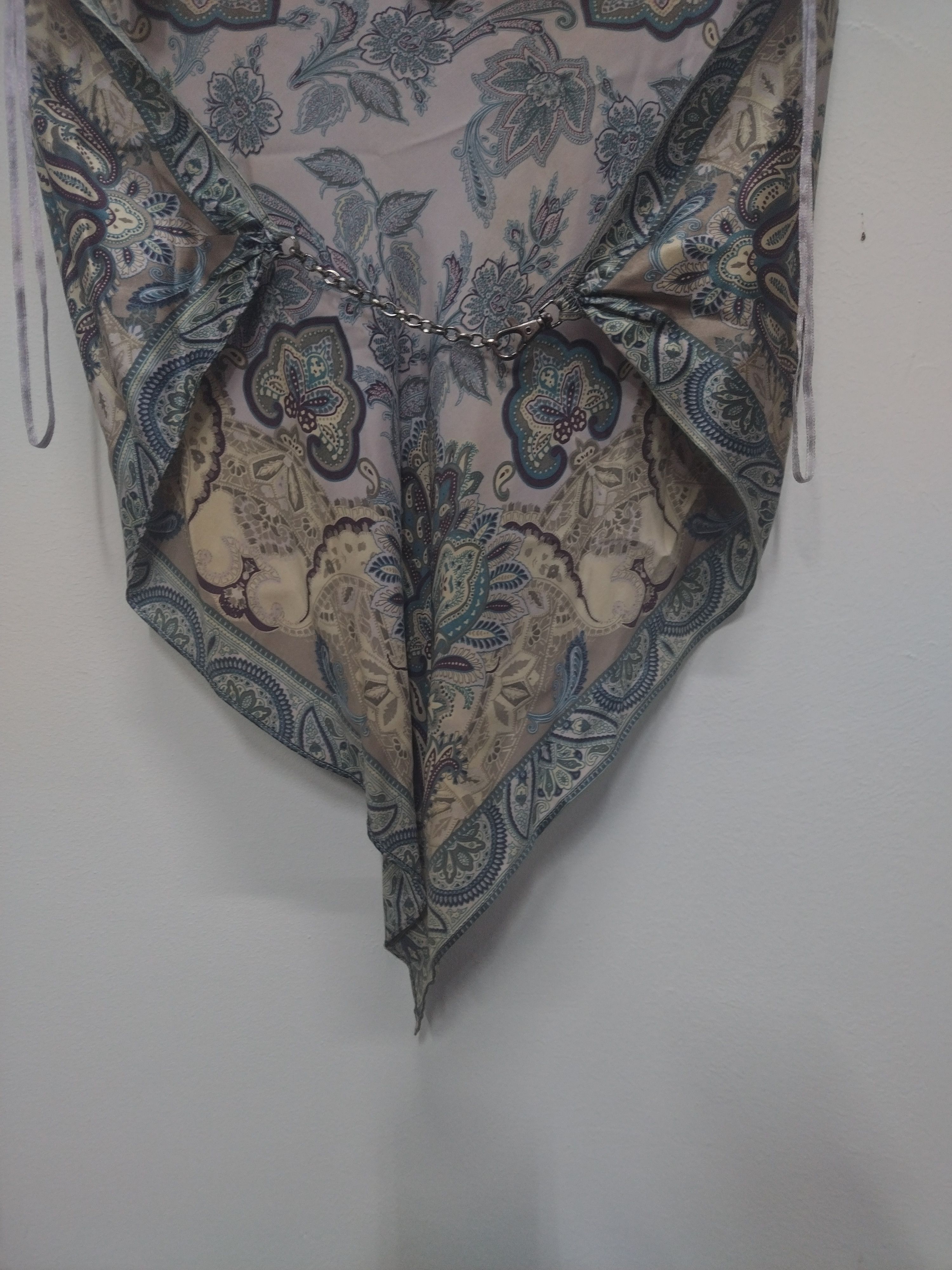 Benetton × Sisley VINTAGE PAESLEY BENETTON X SISLEY 100% SILK SCARF Size ONE SIZE - 8 Thumbnail