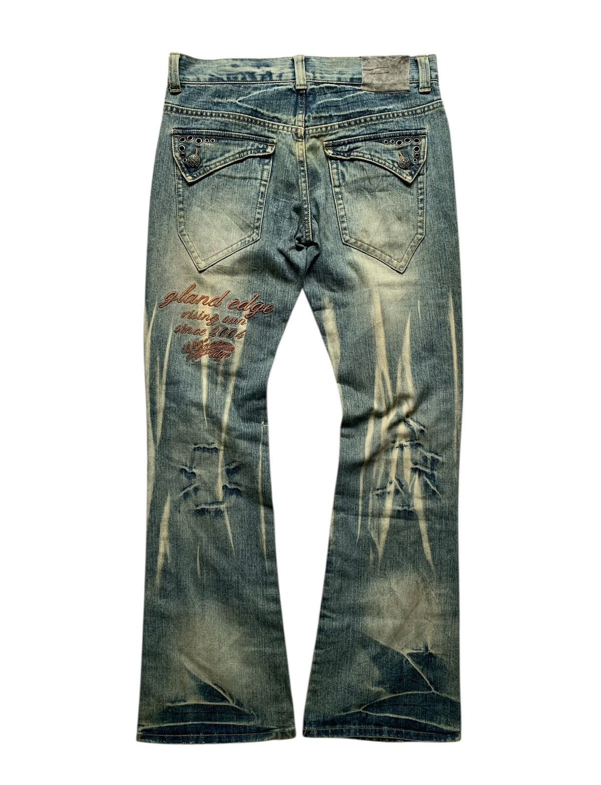 Japanese Brand g-land edge ripped distressed flared y2k grunge style Size US 31 - 4 Thumbnail