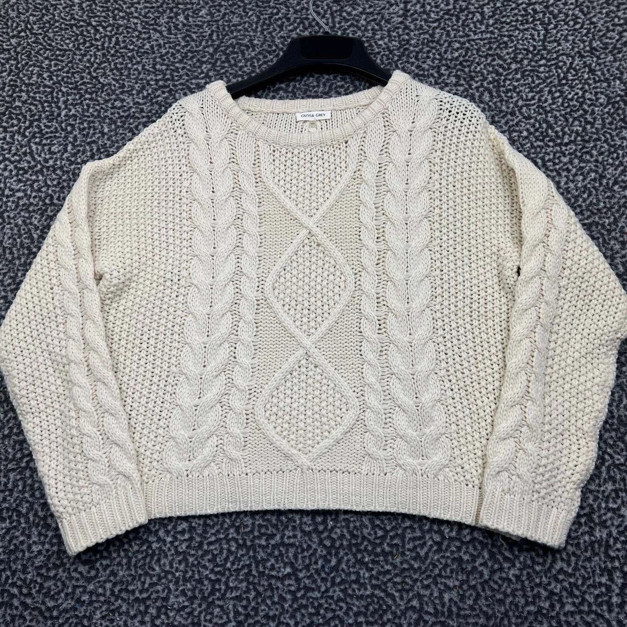 Other Olivia Grey Sweater Women Cable Knit Pullover Long Sleeve M Size M / US 6-8 / IT 42-44 - 1 Thumbnail