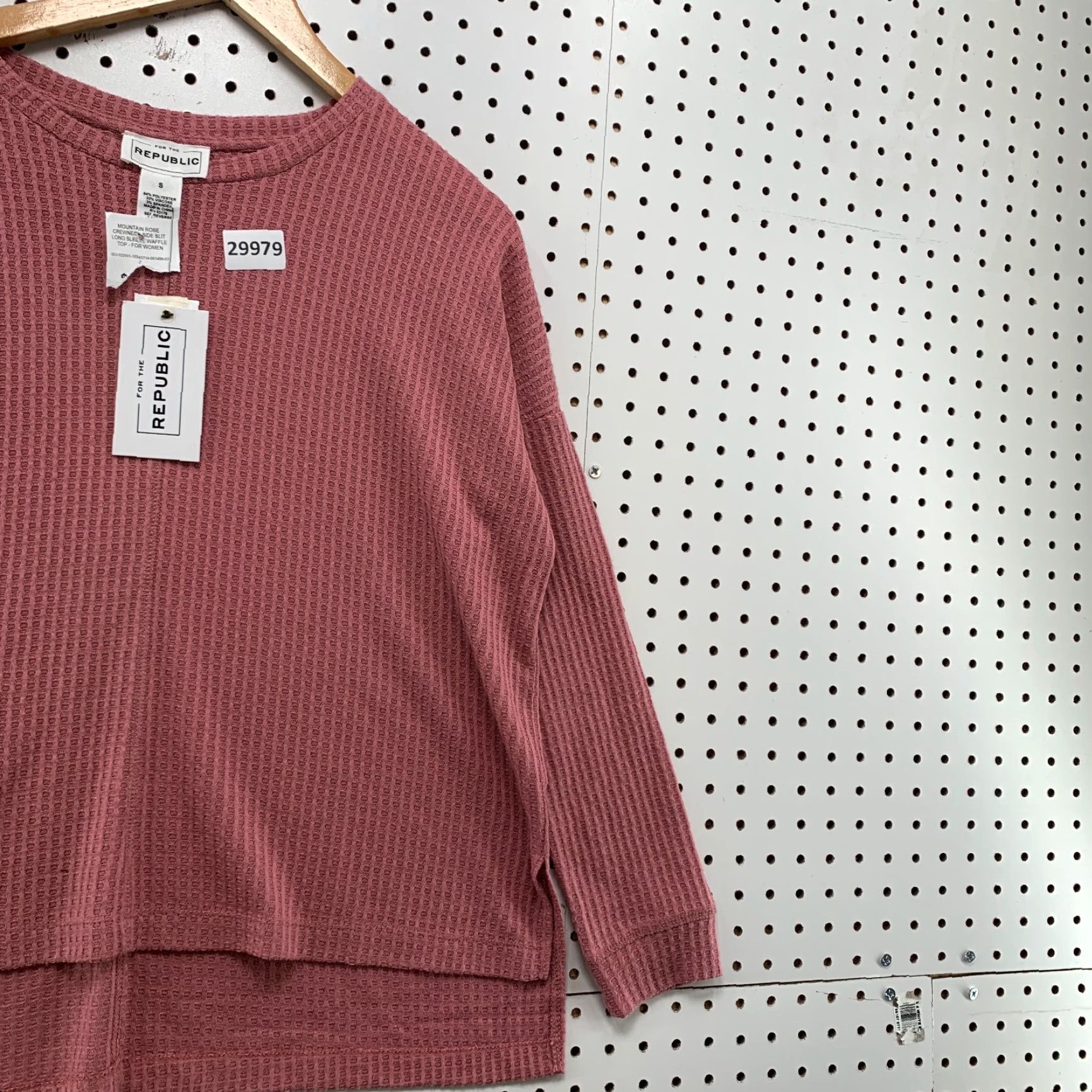 Vintage NEW For The Republic Red Waffle Knit Long Sleeve Shirt Womens Small Basic Size S / US 4 / IT 40 - 4 Thumbnail