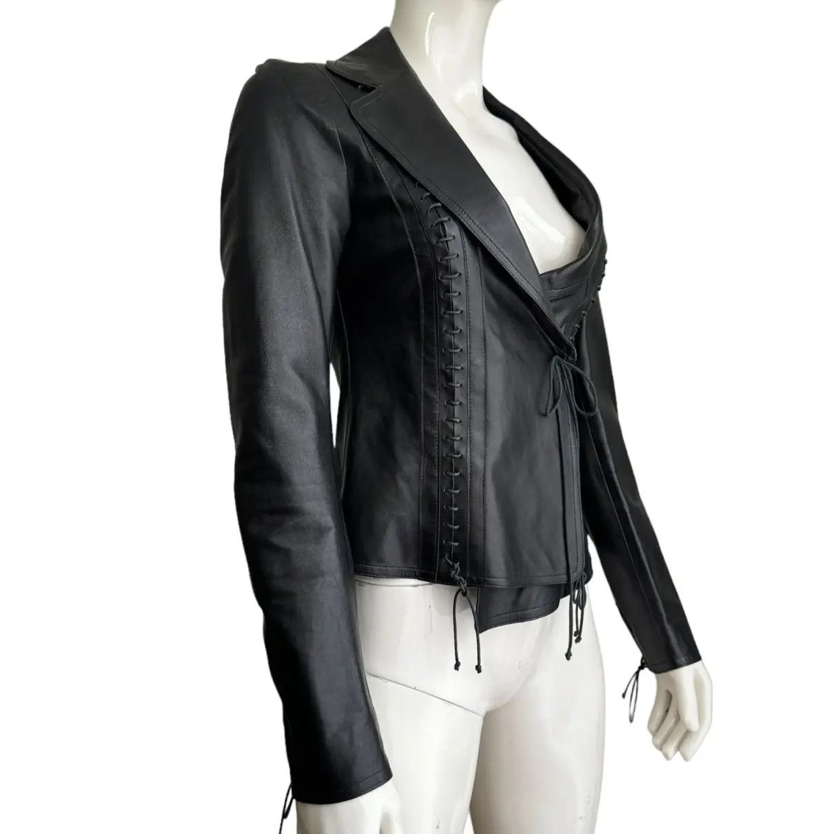 plein sud Archive 2002 Plein Sud laced leather jacket Size M / US 6-8 / IT 42-44 - 7 Thumbnail